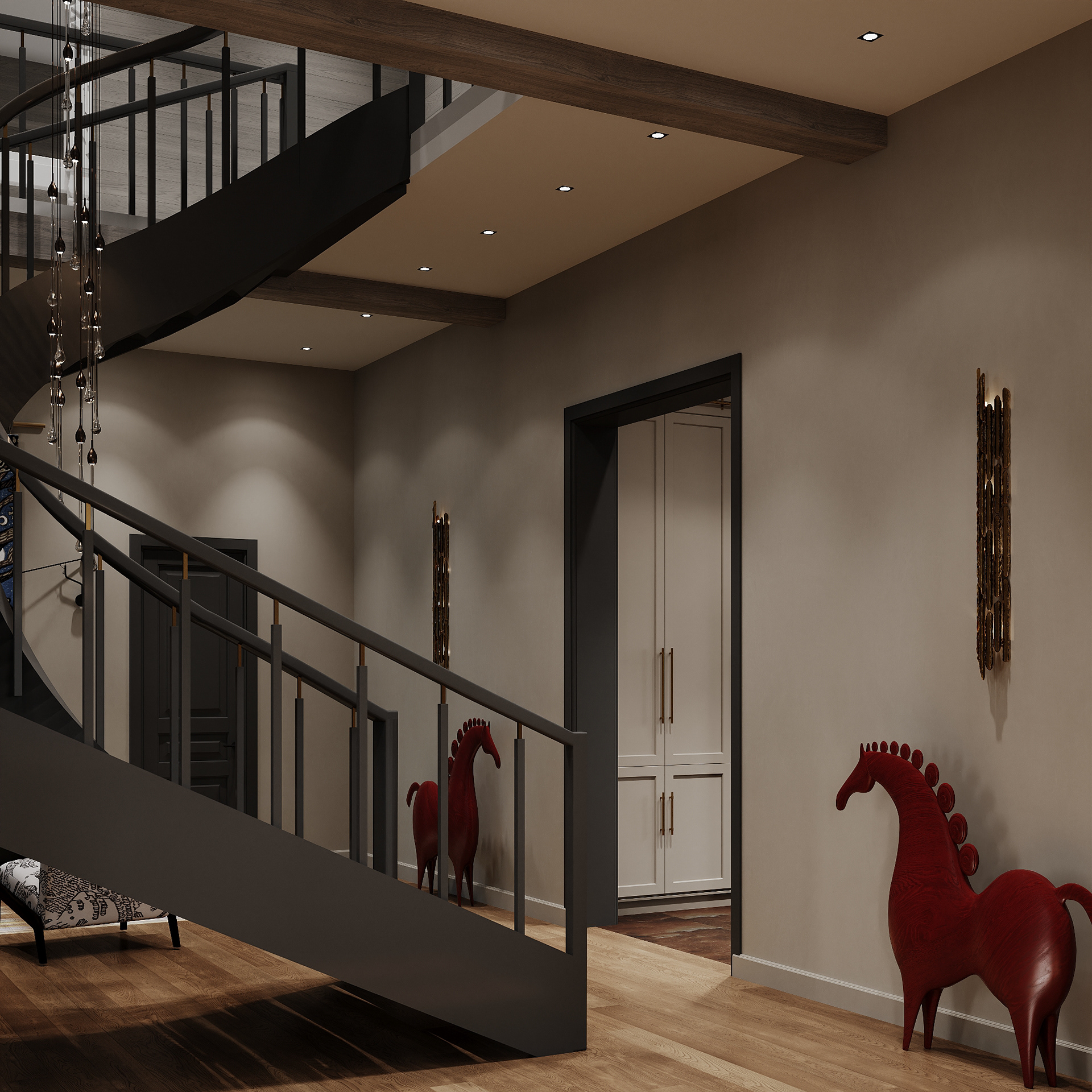 图拉地区带俄罗斯风格元素的现代风格住宅可视化丨俄罗斯图拉-15