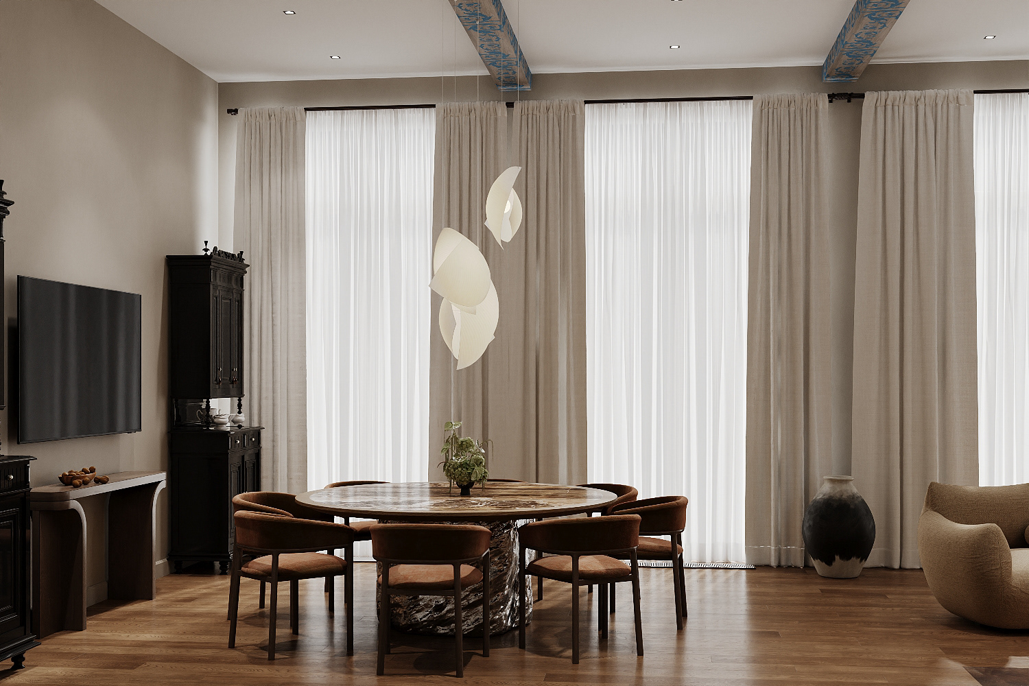 图拉地区带俄罗斯风格元素的现代风格住宅可视化丨俄罗斯图拉-10