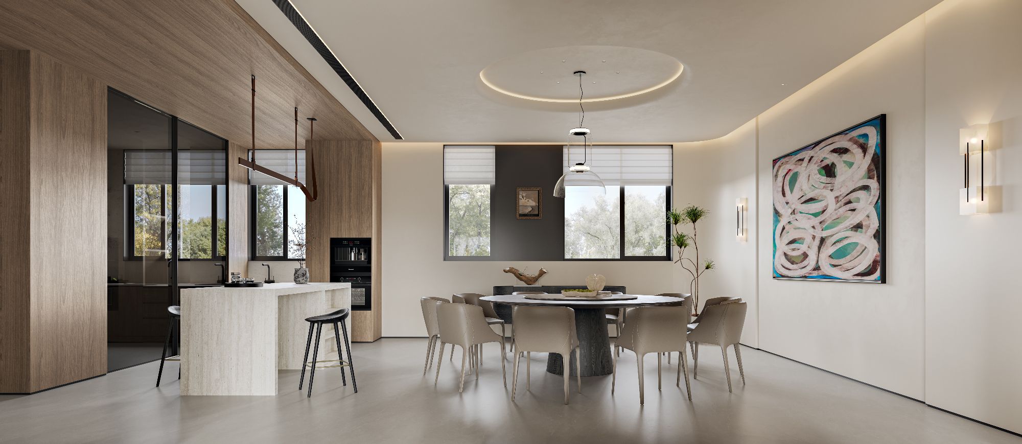 效果图|别墅里的空间设计表现-13