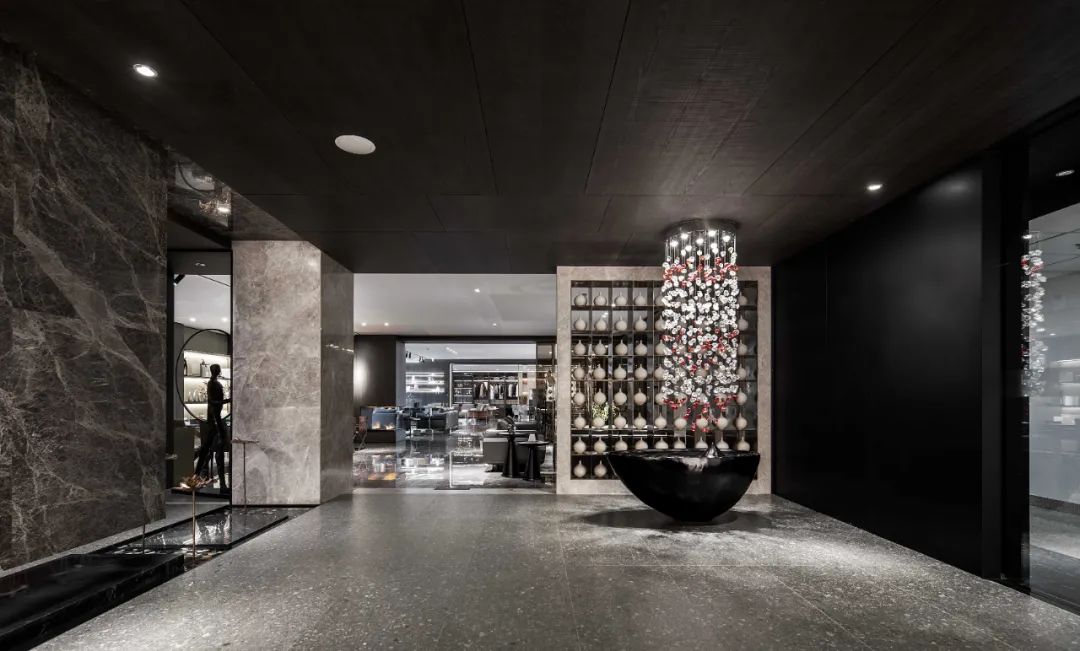 浙江宁波三雄木作展厅 | 木石交织的简约美学空间-11