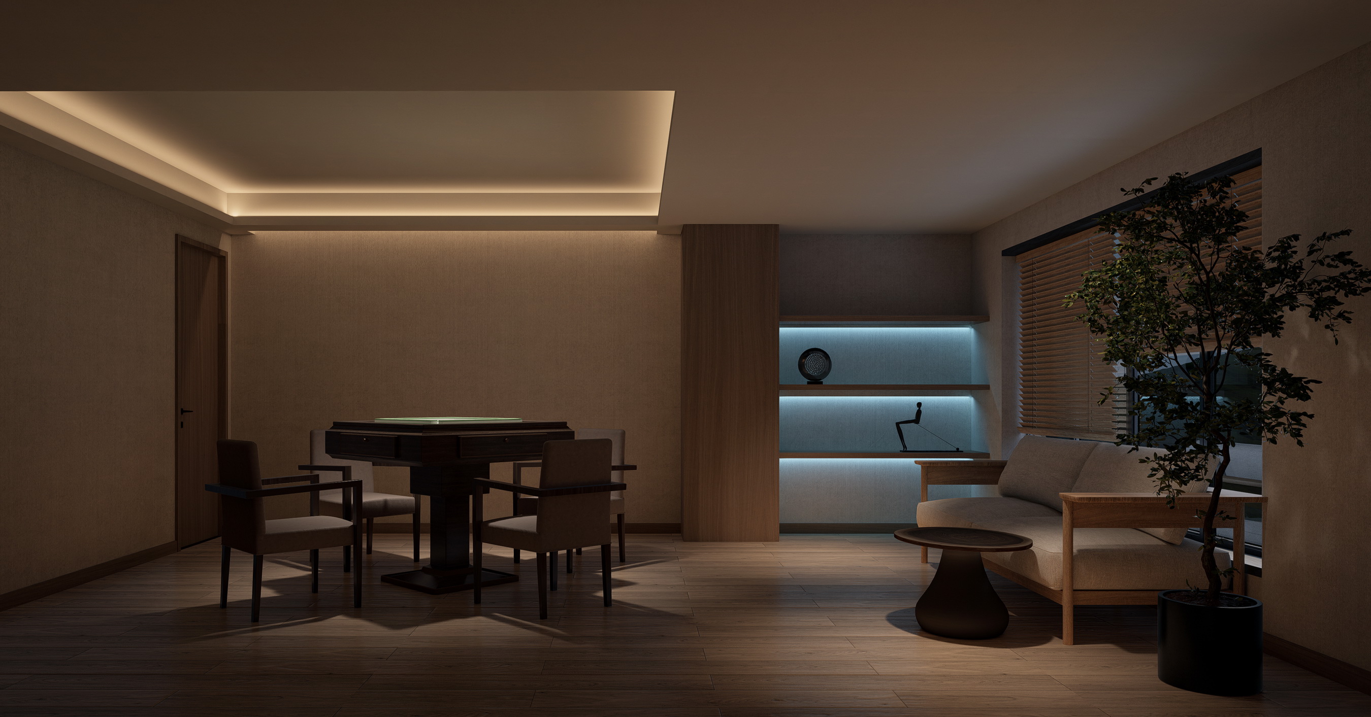 万境壹空·朝花夕拾私人茶会所空间设计丨万境壹空美学设计师-15