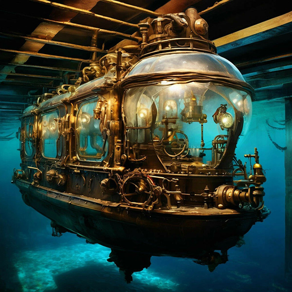 Дизайн квеста в стиле стимпанк. Батискаф. 4-3