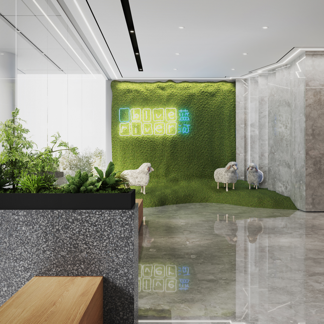 蓝河绵羊乳业集团办公室——现代极简之美-53