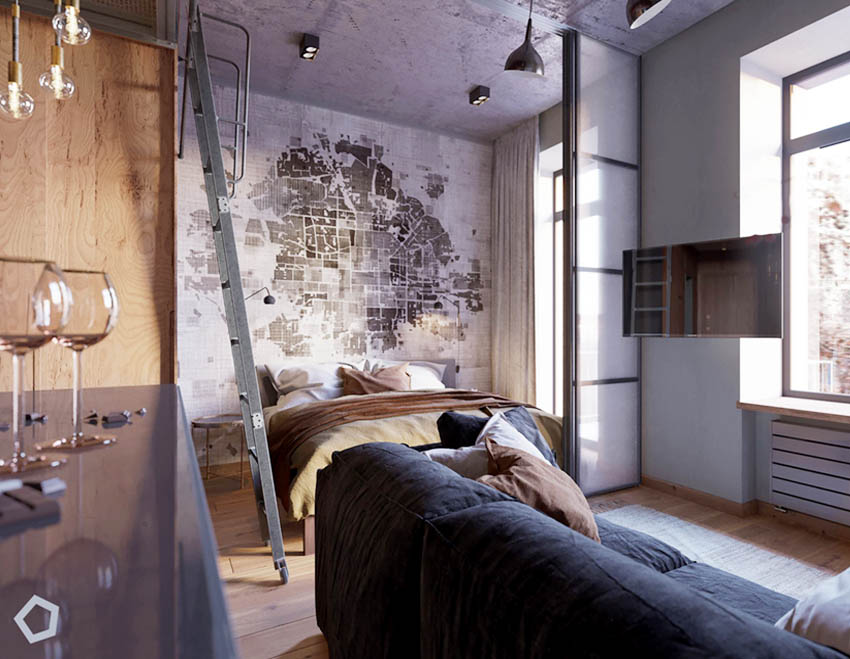 乌克兰96㎡工业风住宅  Polygon Architecture - Design-4