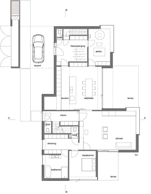 比利时 Aalter 区 Kiekens 别墅，倾斜屋顶下的温馨家园-6
