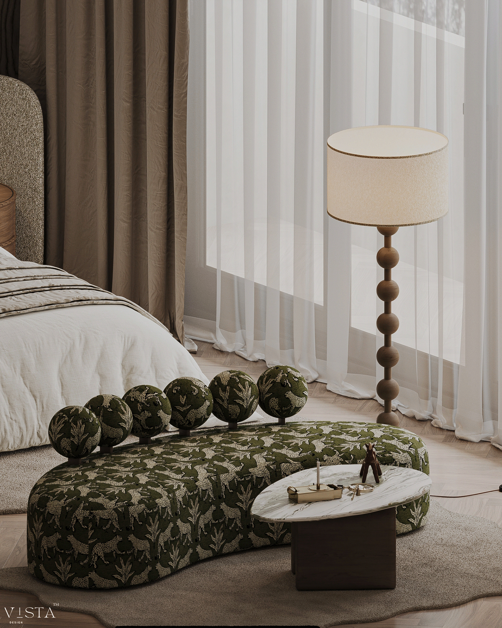 现代有机风格卧室·科威特丨VISTA Design-10