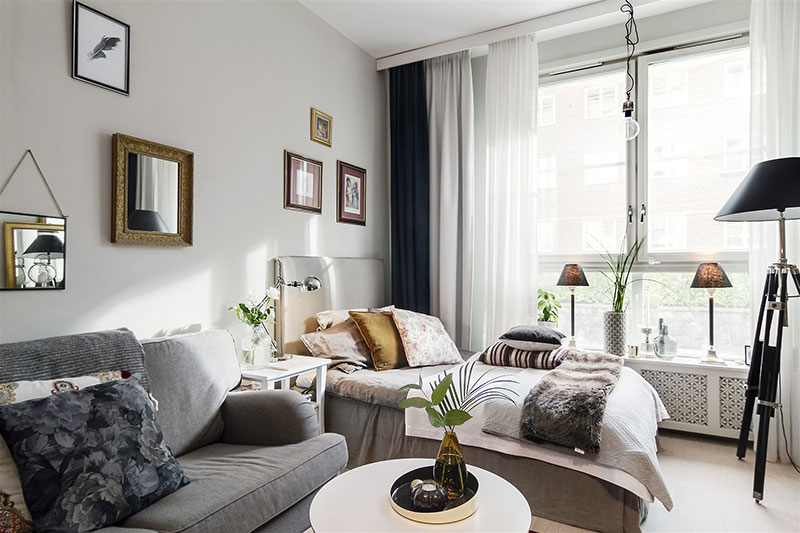 瑞典 29 平米微型公寓 | 酒店式布局，厨房岛台多功能设计-5