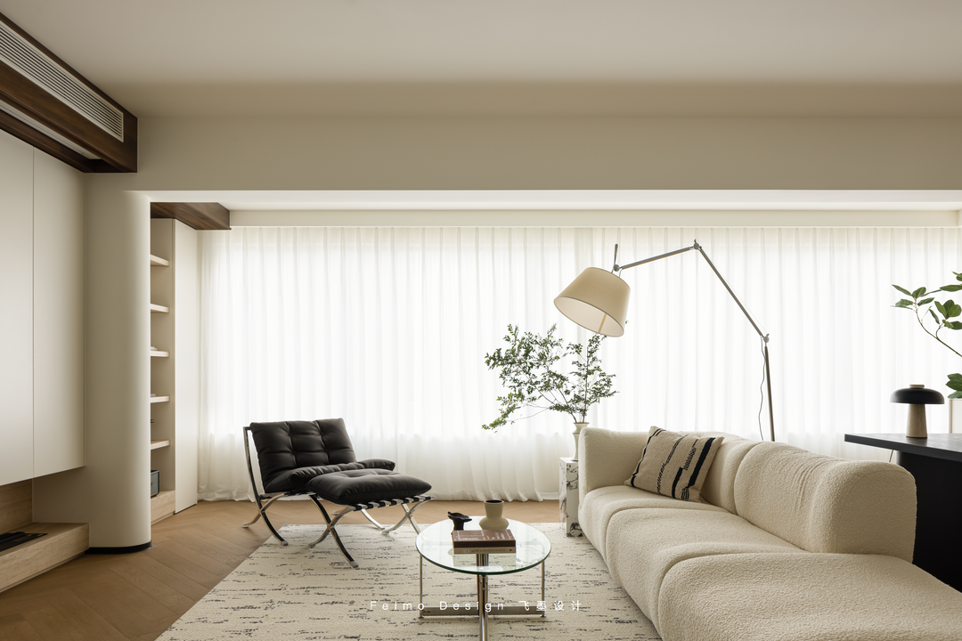 143㎡精装修全拆改,打造现代法式与中古融合的家丨飞墨设计-11