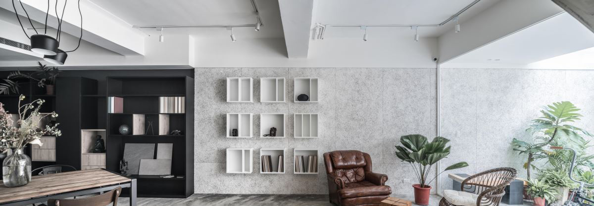 105㎡现代工业风住宅 | 水泥墙++ 木质办公区-6