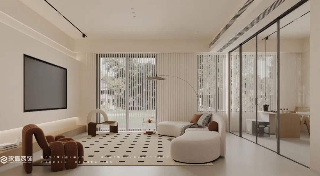 高科江澜 233m² 现代奶油风家居设计丨首席设计李成梅-17