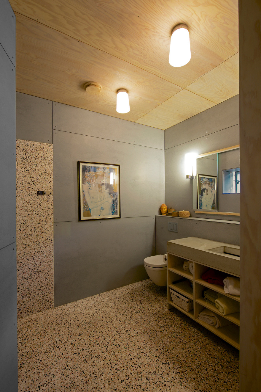 Weathering steel panels create rusty walls for house in Oslo's old town-13