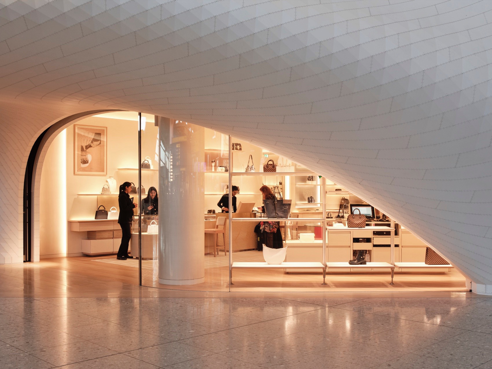 希思罗2号航站楼路易威登体验空间丨英国伦敦丨Marc Fornes,THEVERYMANY,与路易威登建筑部合作-23