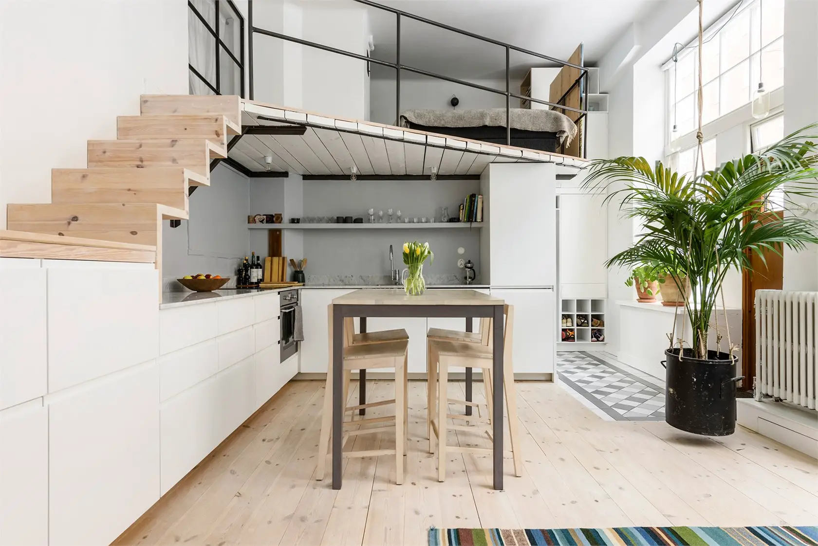 瑞典斯德哥尔摩 54m2 优化一居室，带阁楼卧室和私人花园-7