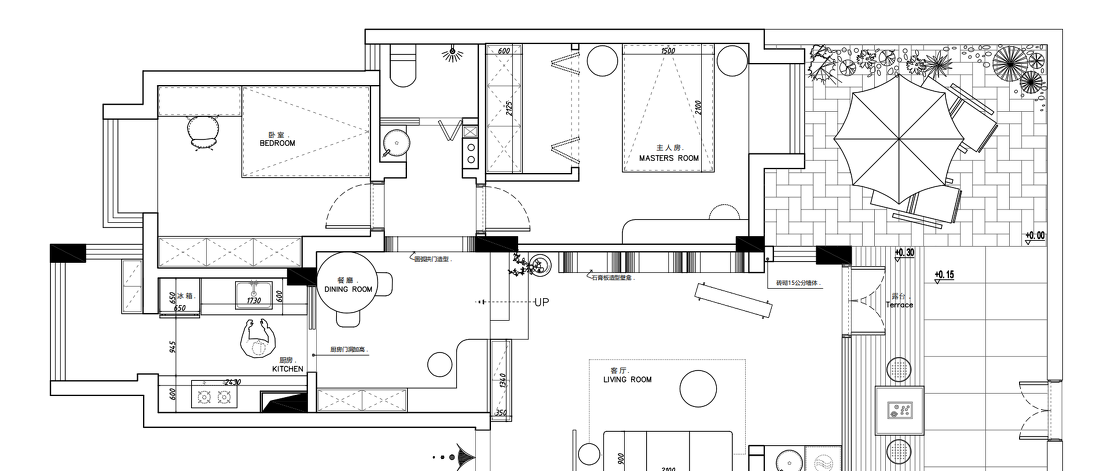 奶油复古风二居室-3