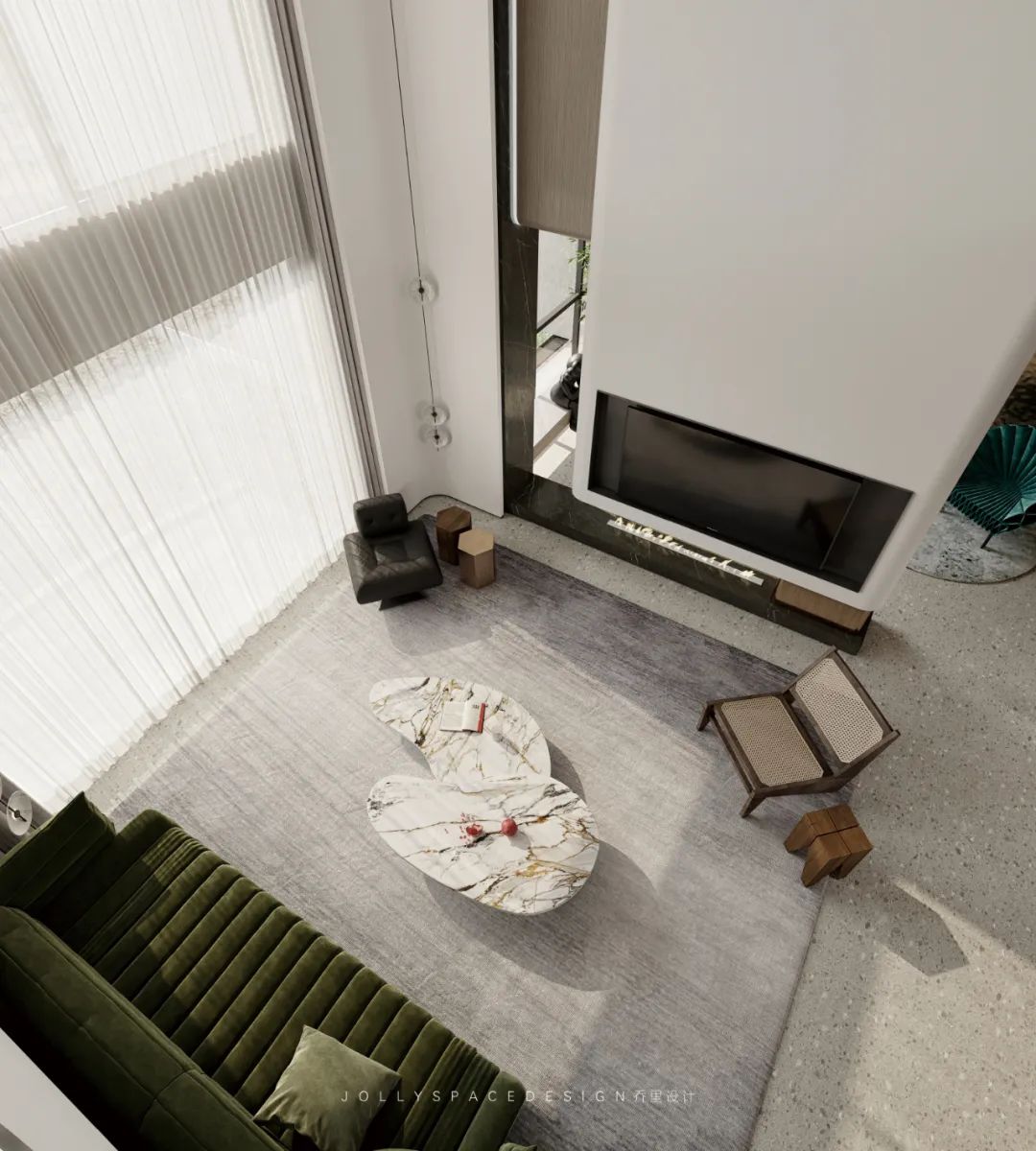 东莞璞邸 | 曲线之美,诠释顶层复式住宅设计-17