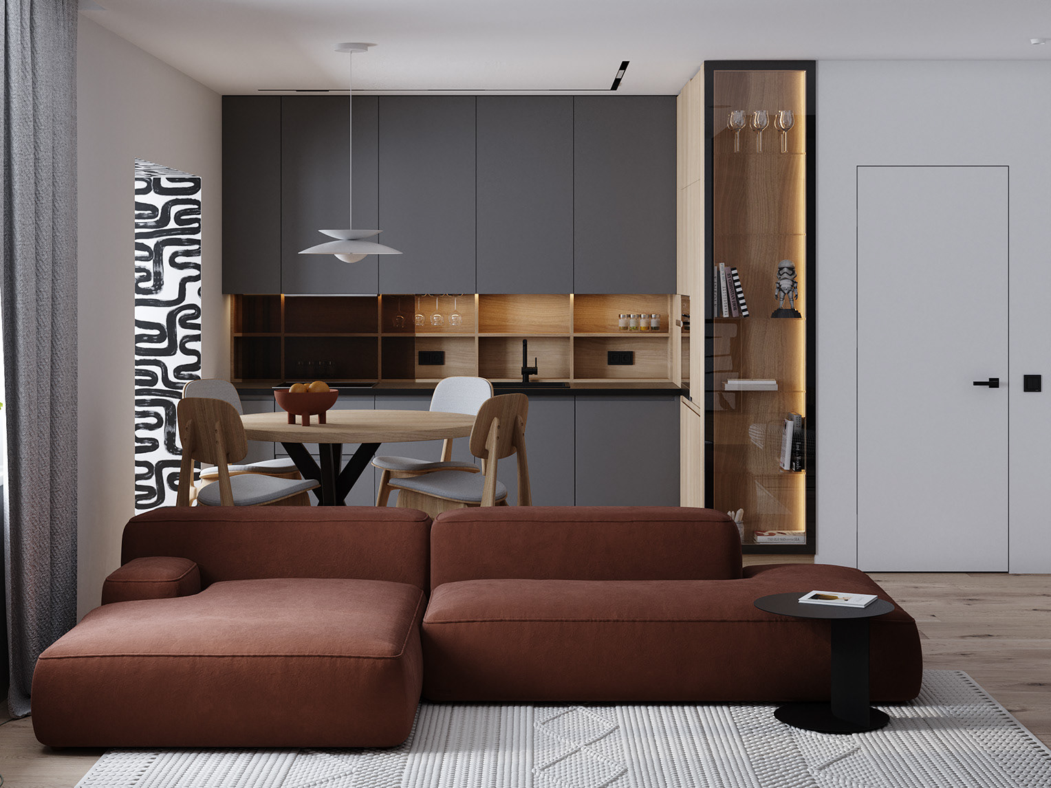 现代原木风公寓设计-0