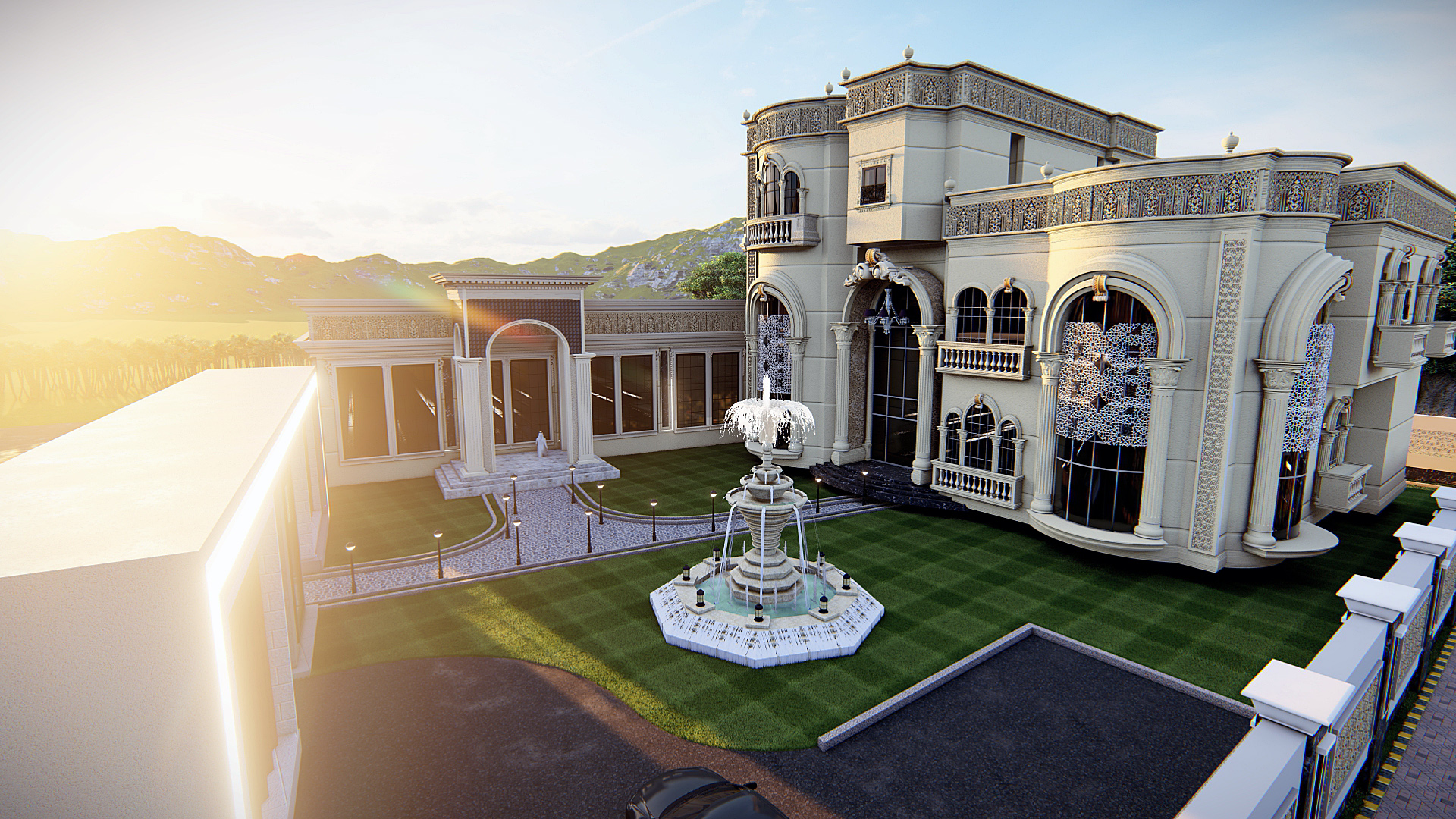 تصميم لقصر مع ديوانيه بالمملكه العربية السعودية-12