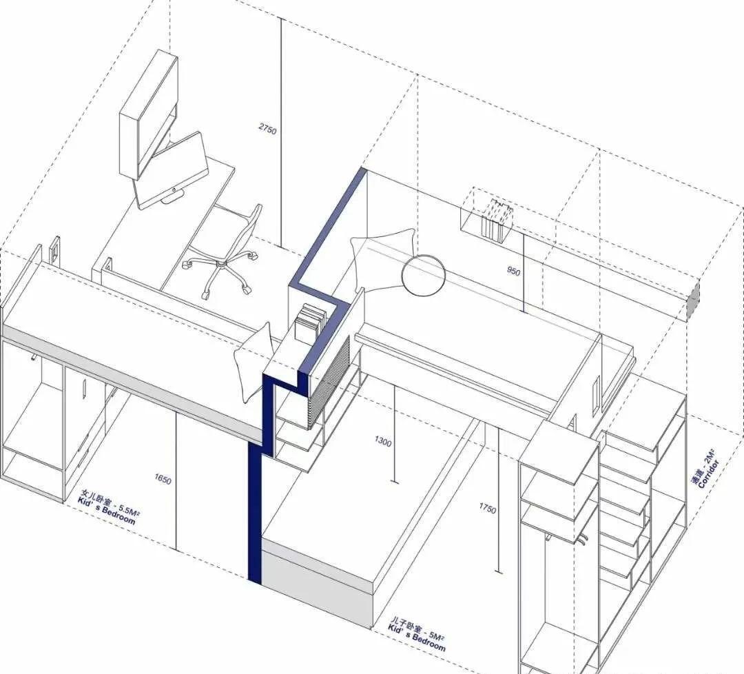 深圳55㎡小户型造出3间房丨中国深圳丨Atelier-59