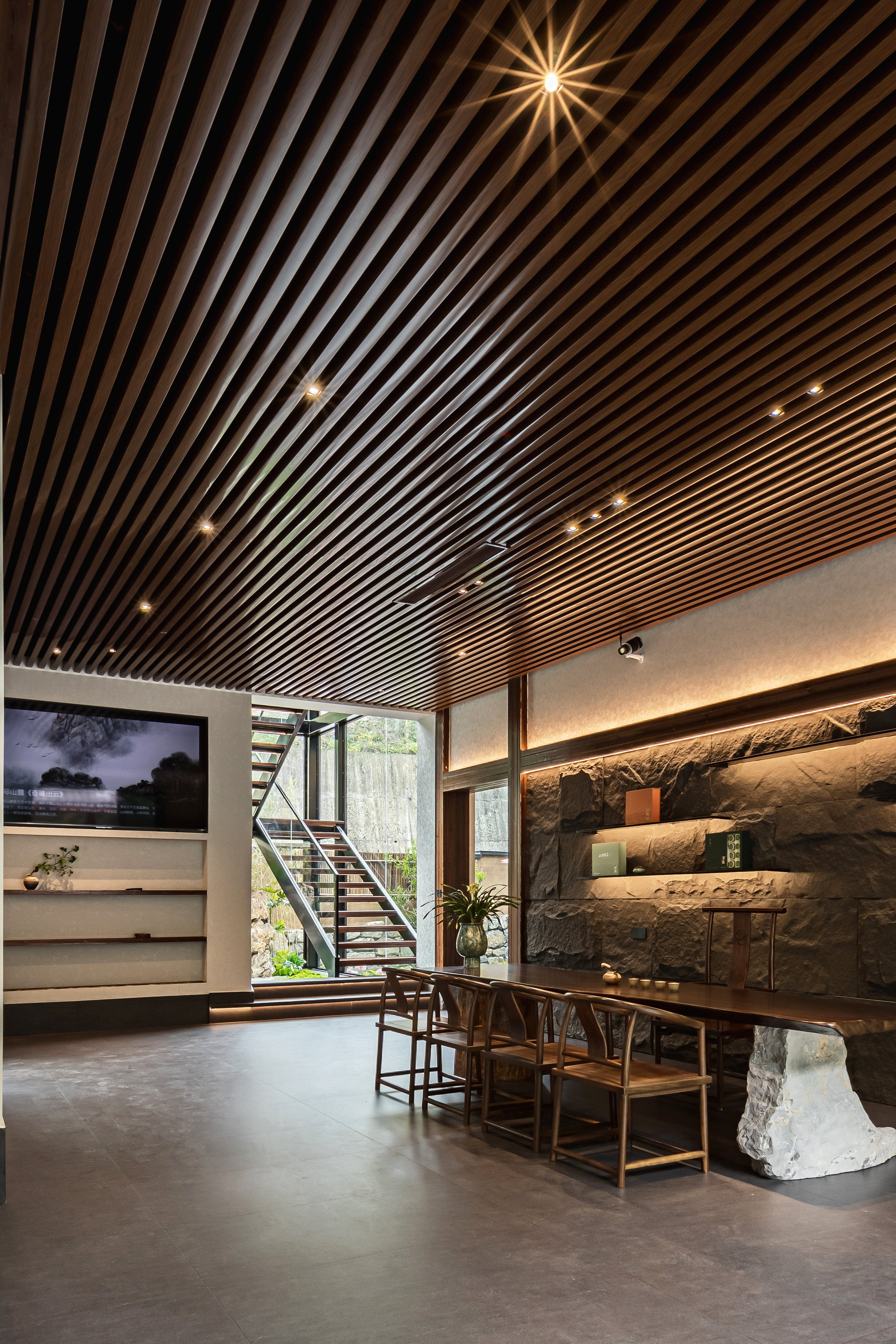 五峰如院庭院餐厅丨中国湖北丨宜昌拾间设计-22