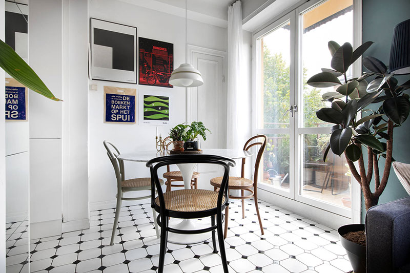 斯德哥尔摩 39 平米小公寓，绿色调客厅惊艳设计-10