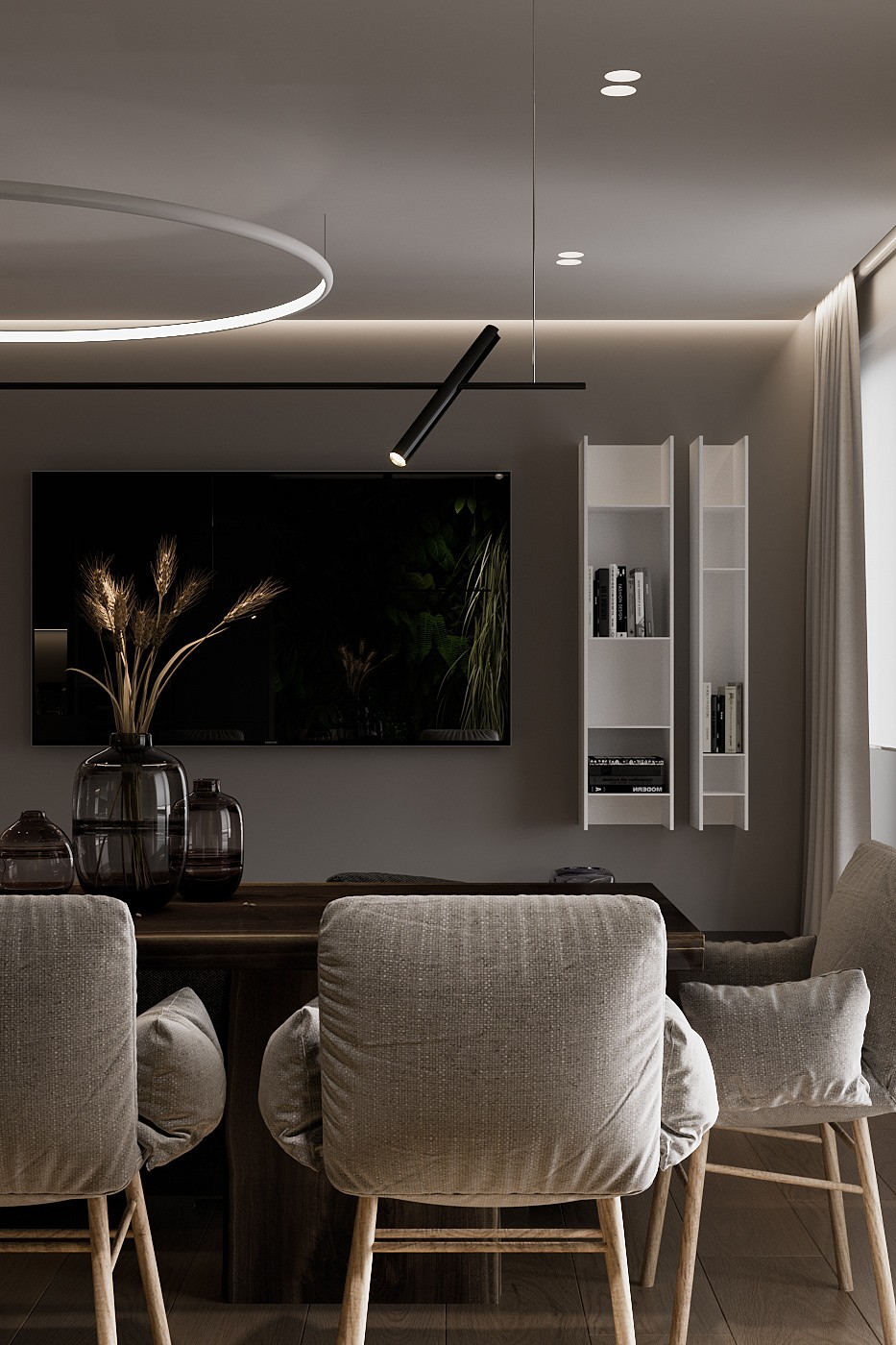 95㎡高级黑色系公寓设计 超多细节-8