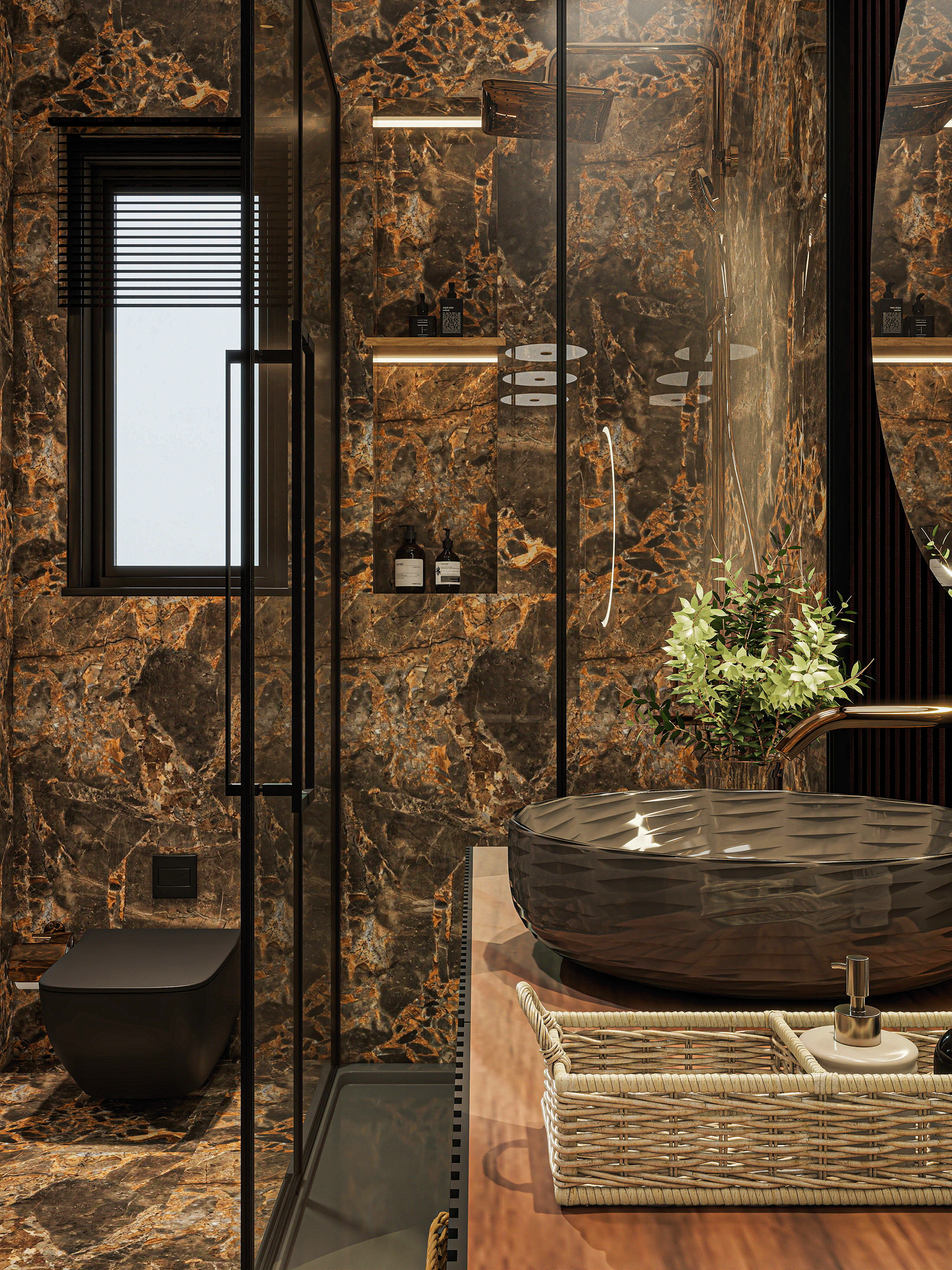 Dark elegance bathroom-2