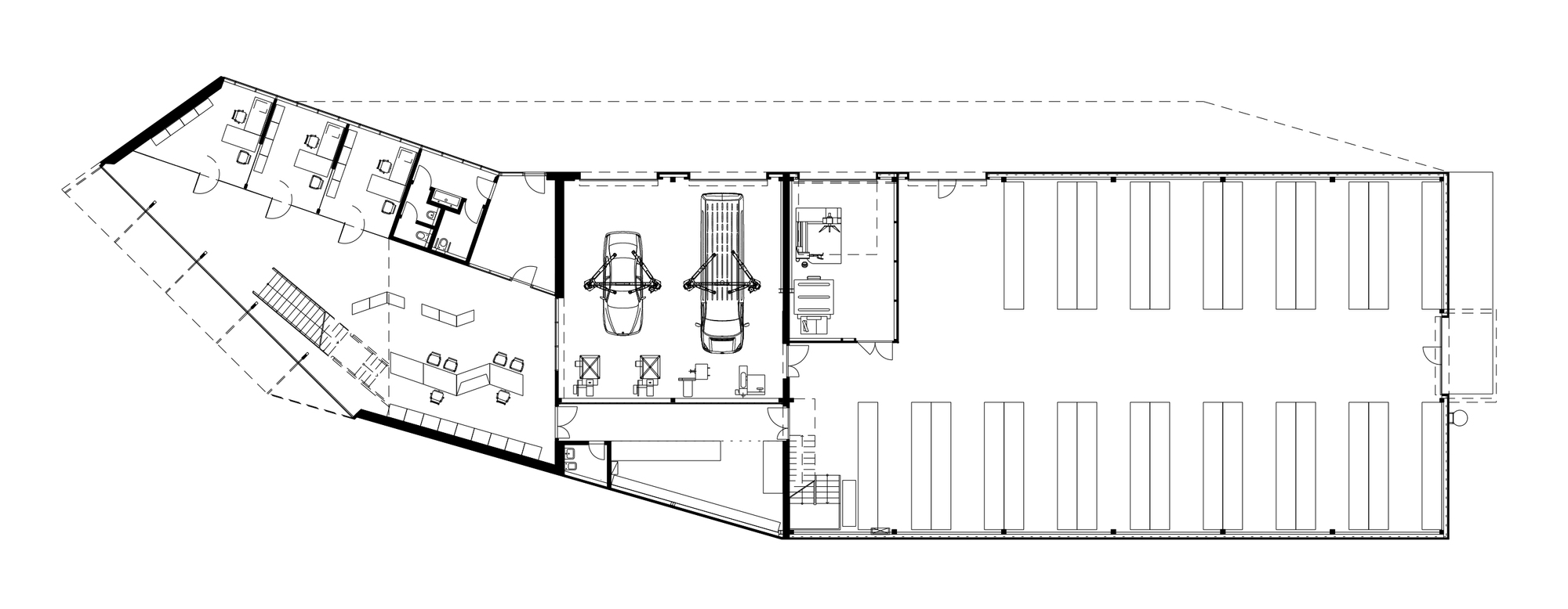 高速公路旁的透明办公建筑-21