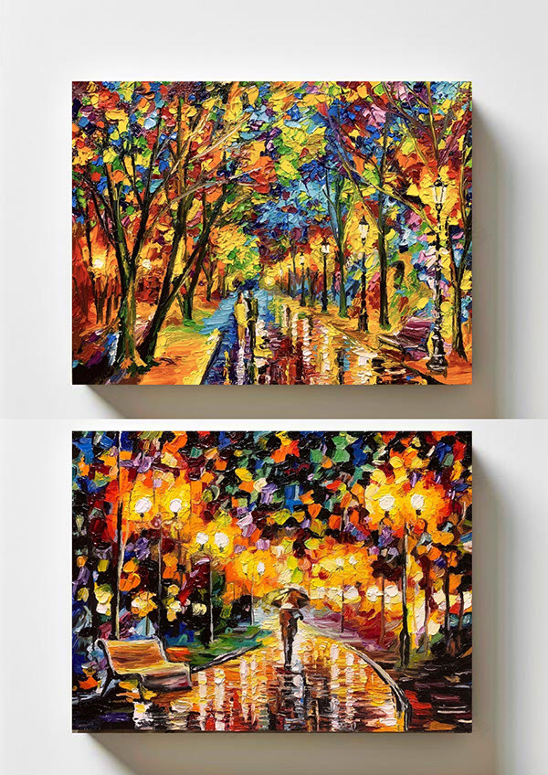 Autumn Impasto Art Series 6 Oil Paintings for Interior-21