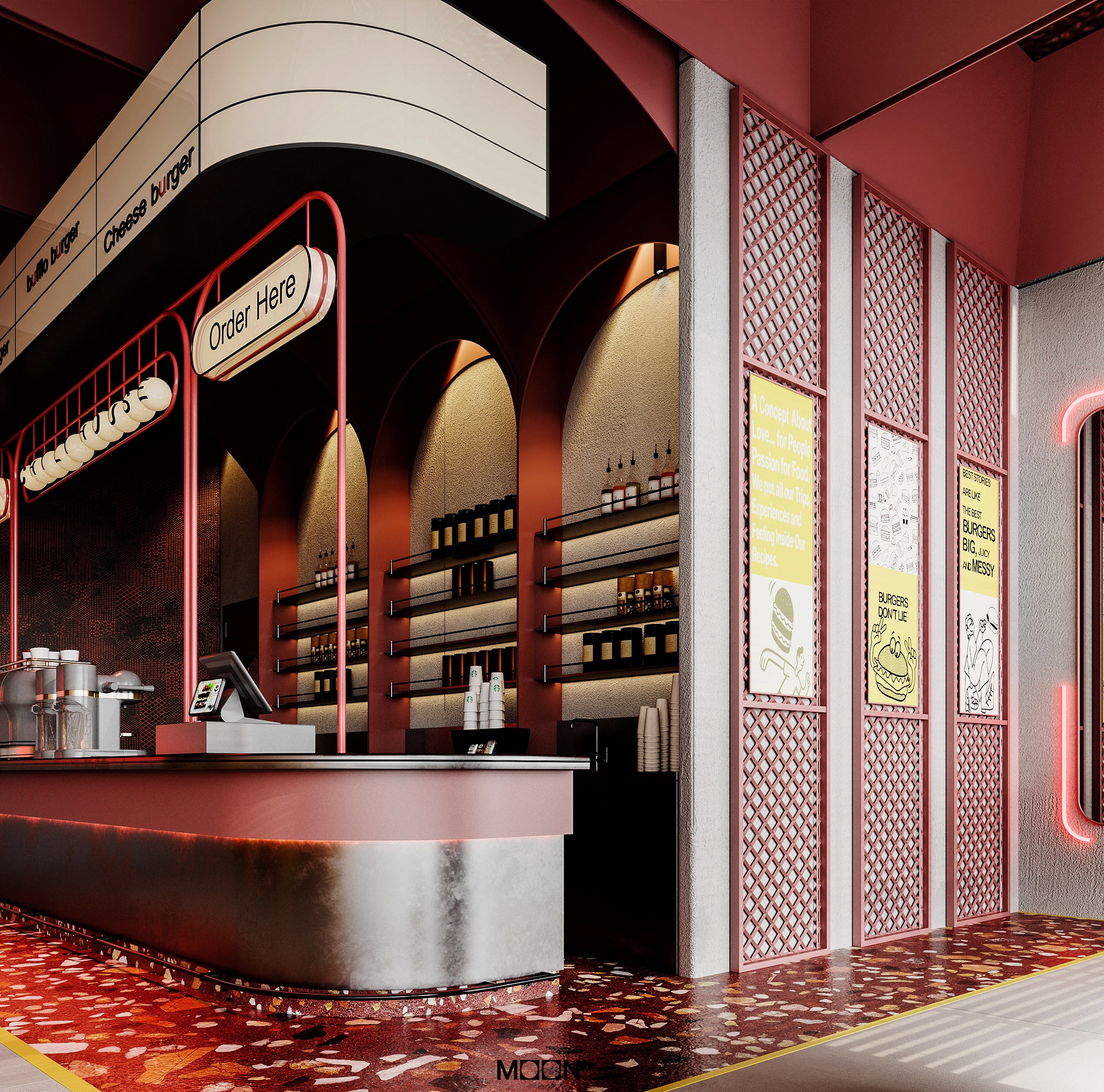 Chili House Burger餐厅设计丨Moon Studio-7