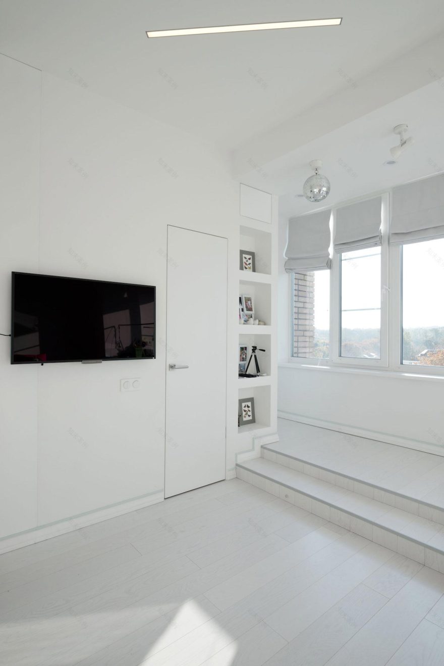 莫斯科 130 平米现代全白公寓——温馨舒适的双重功能空间-26