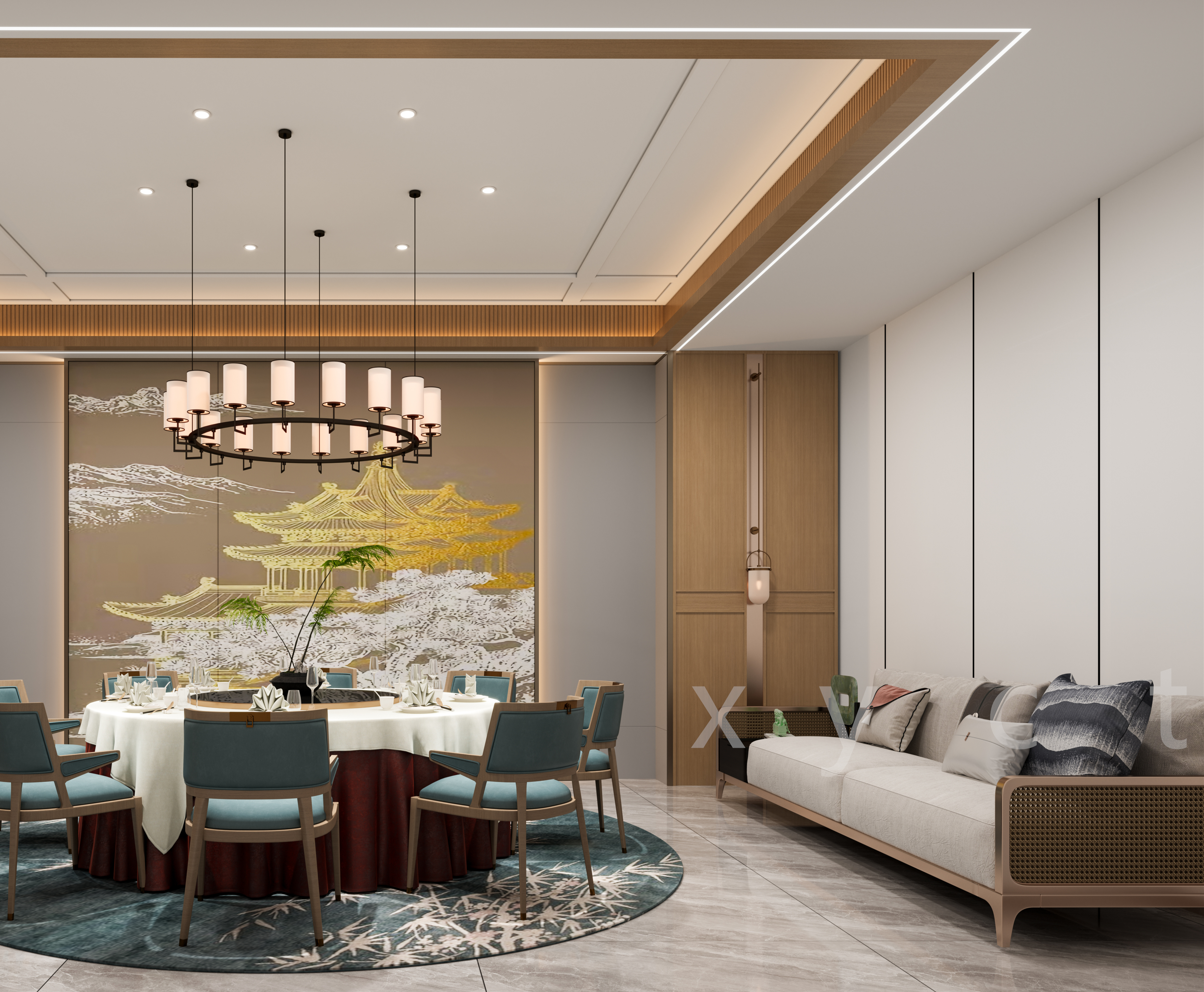 现代轻奢餐厅  民以食为天  食以安为先-5