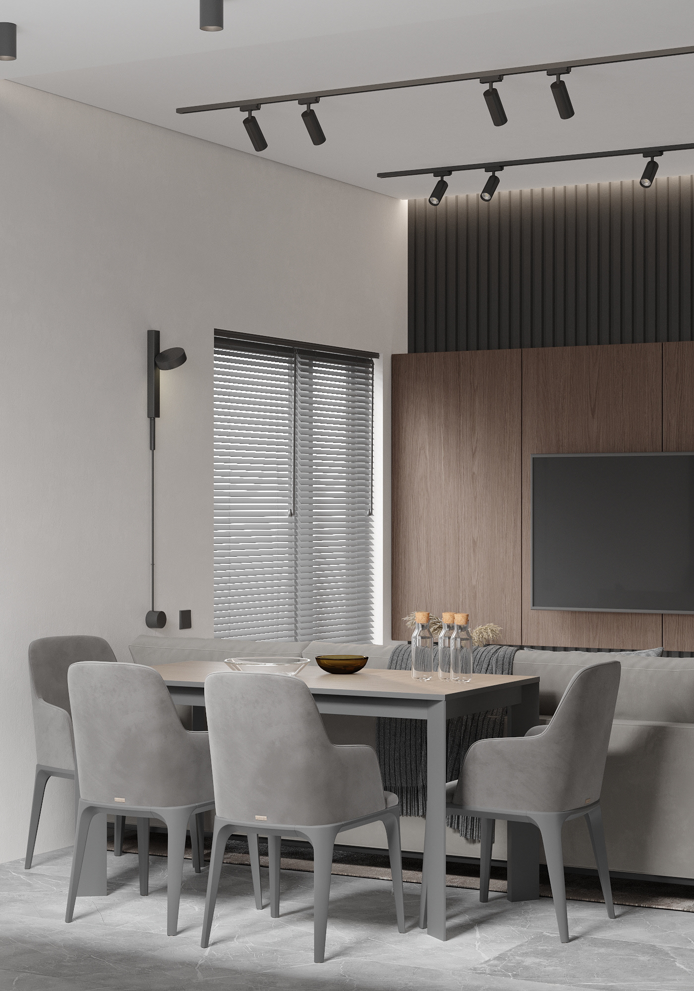 100㎡高级灰色系住宅设计-9