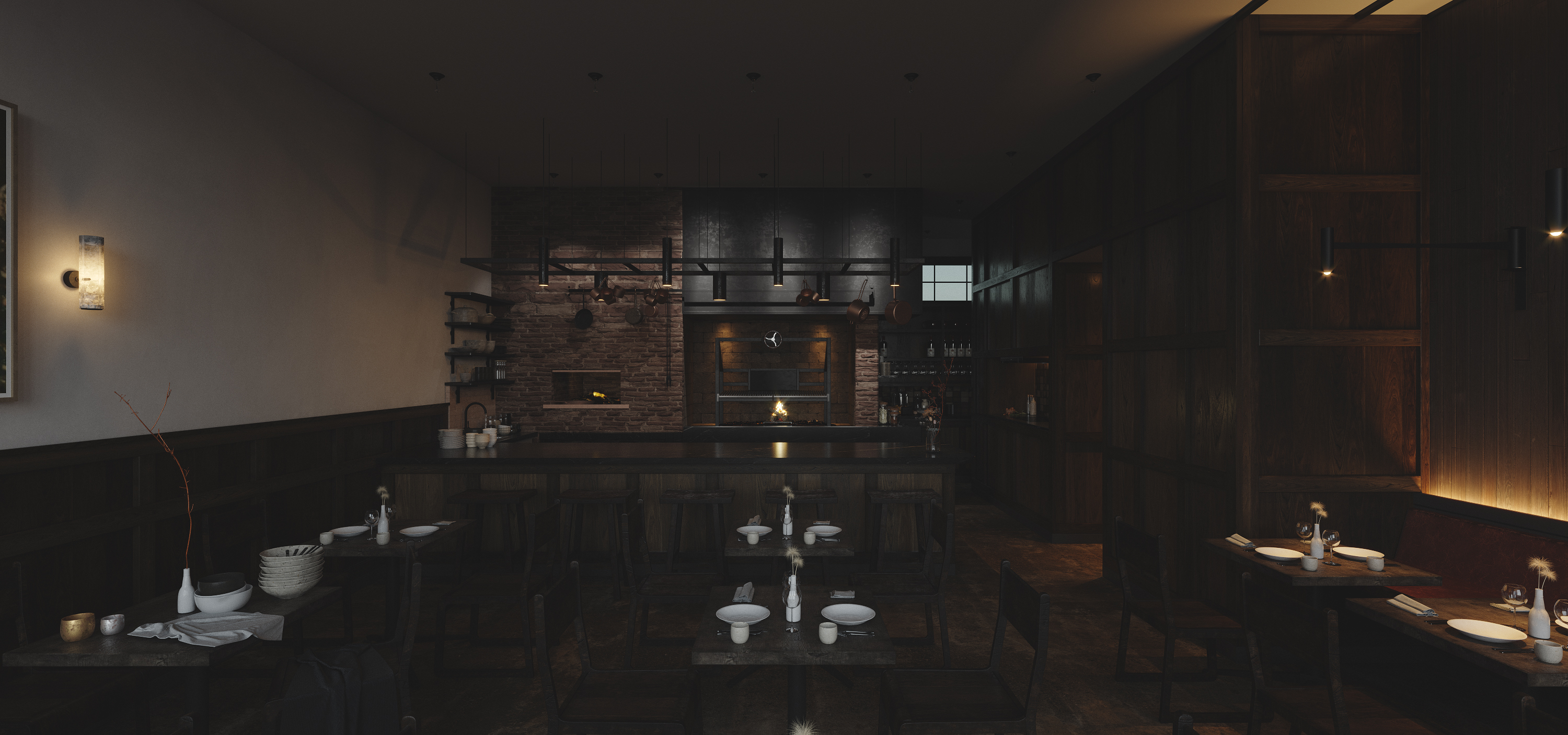 暗系小餐厅 | 3DMAX CR 5.0 Zbursh RizomUV PSCC 打造精致空间-3