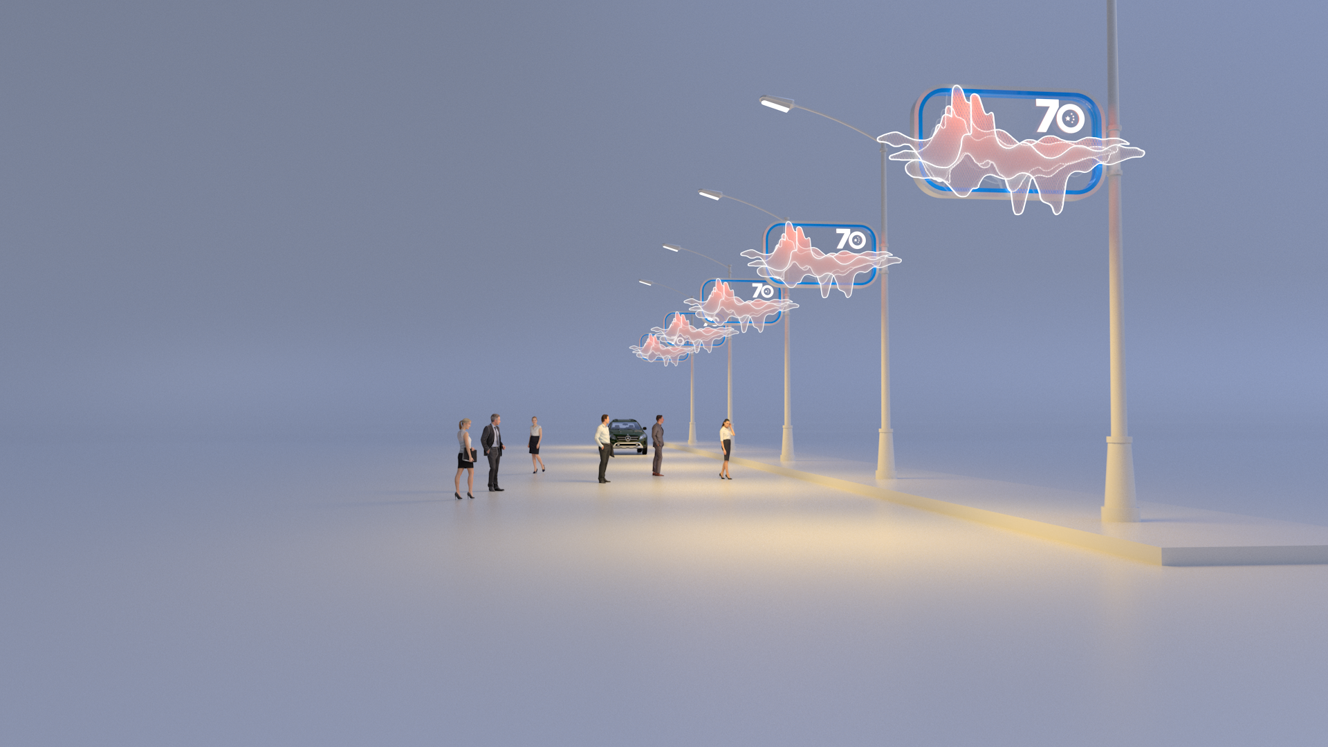 国庆70周年,北京西山路灯景观-4