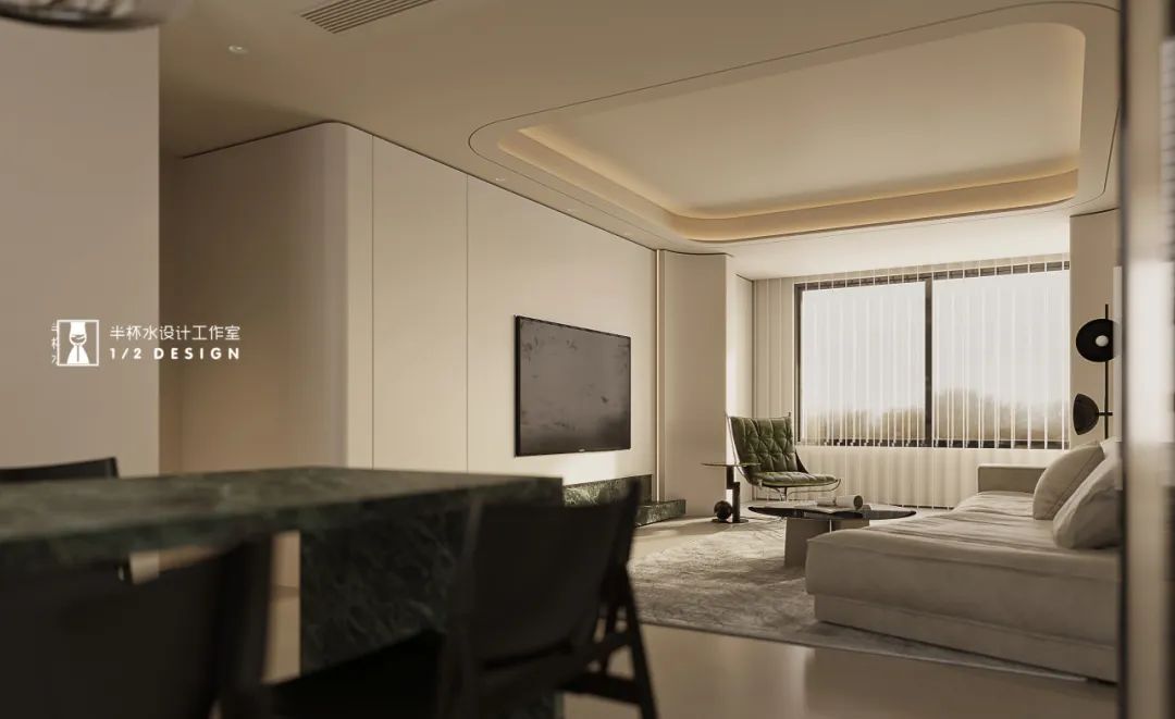 宁波融创慈澜府法式极简风室内设计丨中国宁波丨半杯水设计工作室-15