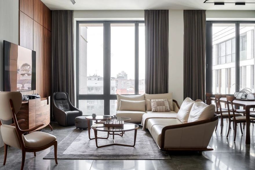 父女俩的 130㎡公寓设计丨Anastasia Senko-0