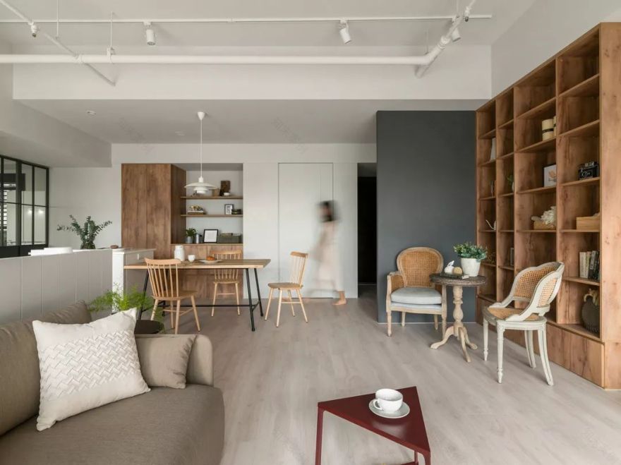 100㎡简约小资风住宅,宽敞自然的客餐厅空间-53