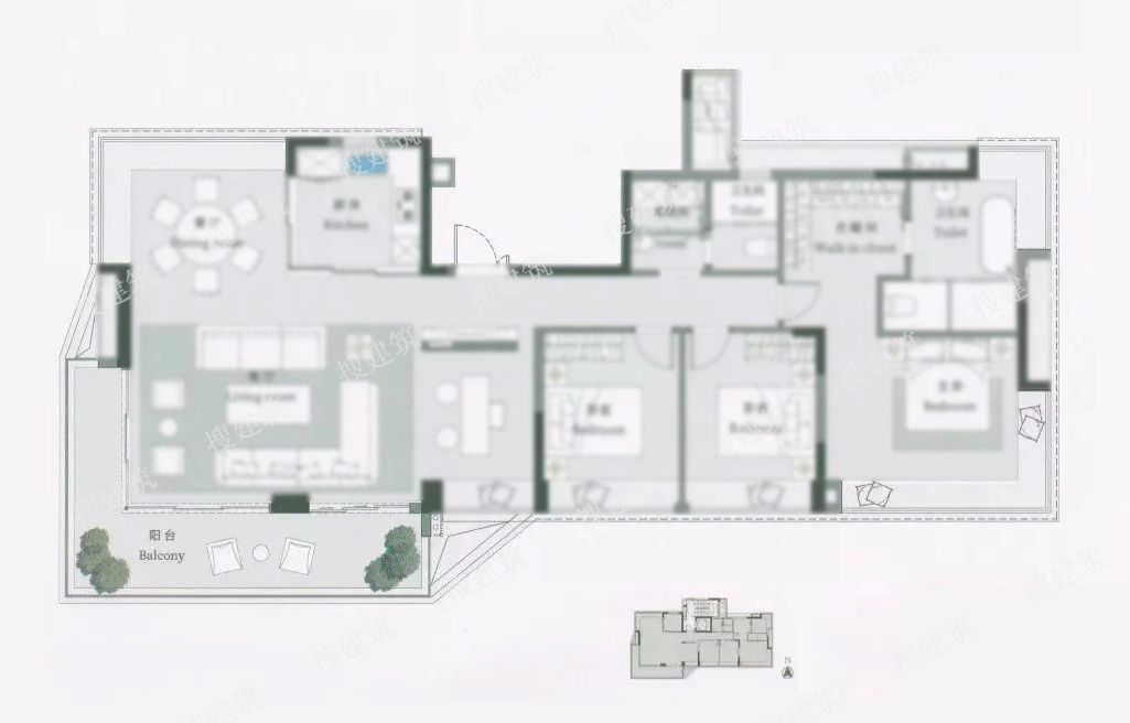 一层一户,200㎡内的豪华大平层设计丨中国沈阳丨搜建筑-109