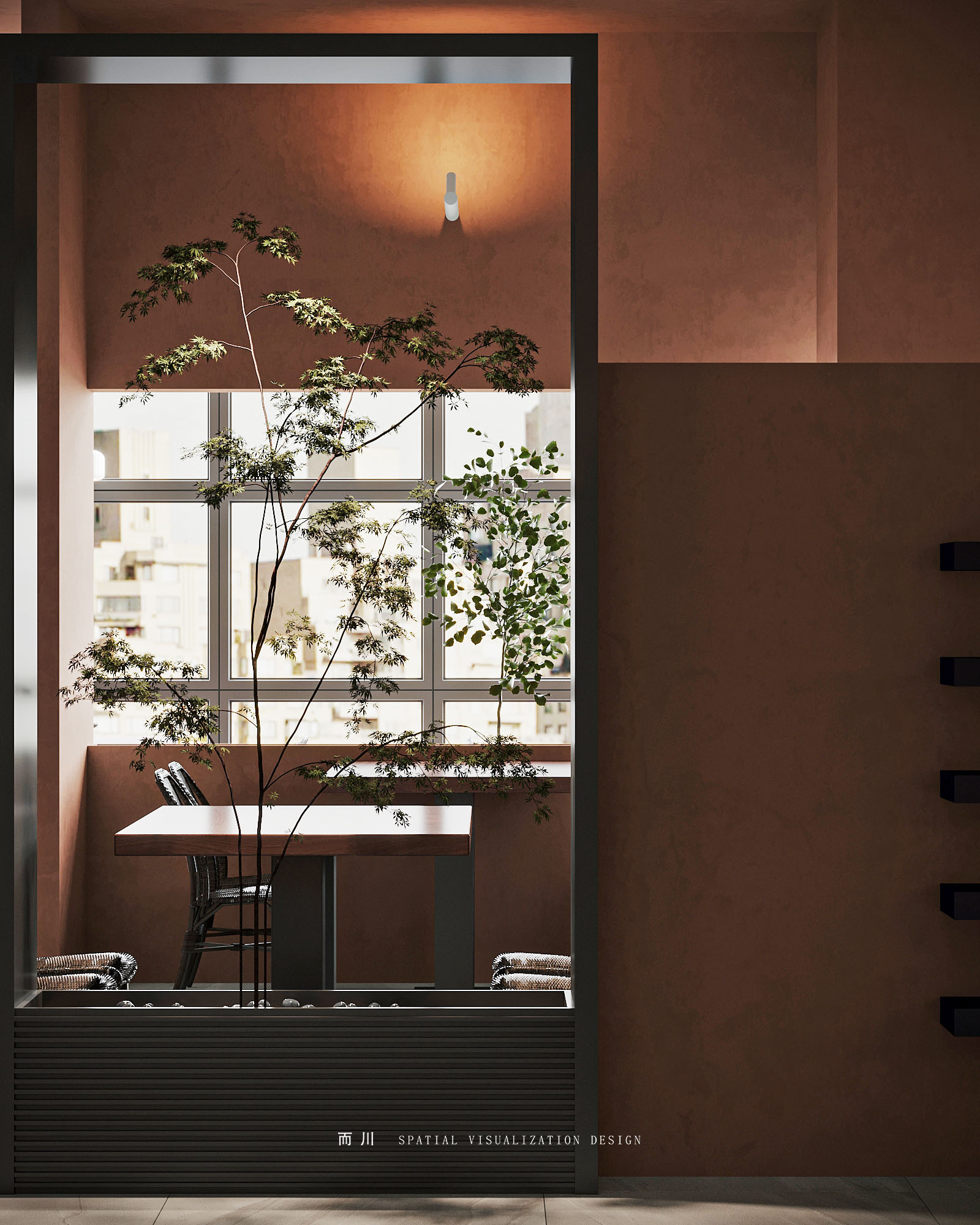 现代餐厅丨而川空间可视化工作室-12