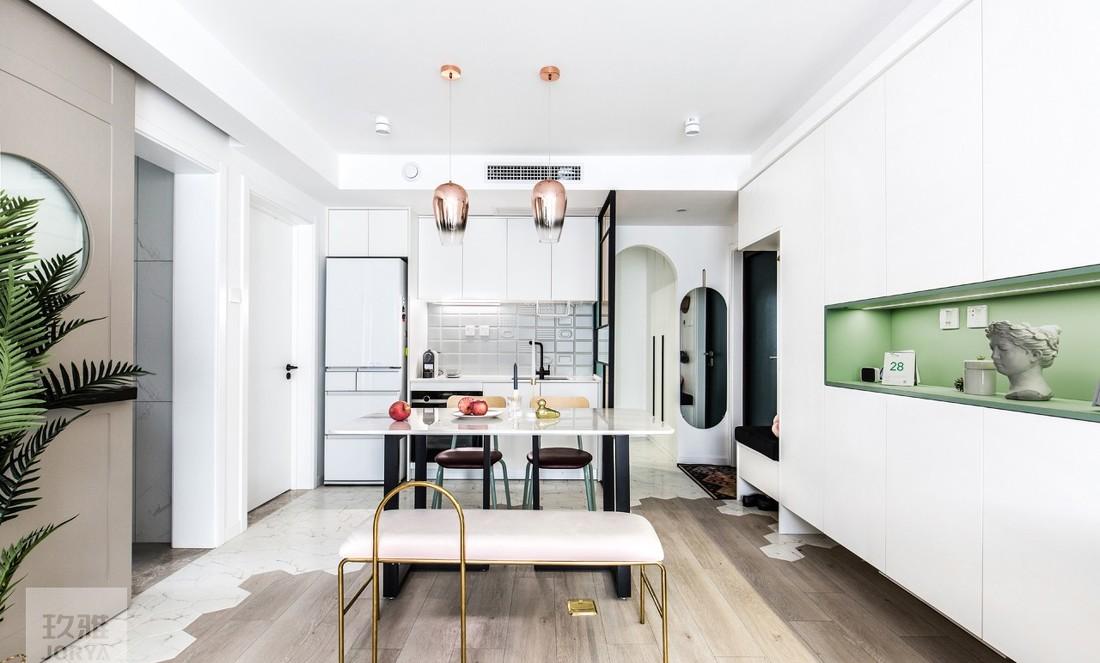 全能格局,珊瑚橘色点缀的玖雅平层设计-1