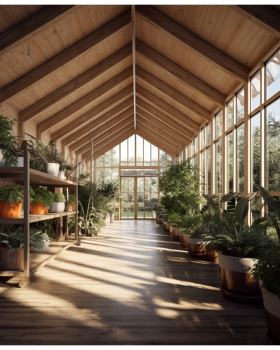 Greenhouse and Coffee Store interior design