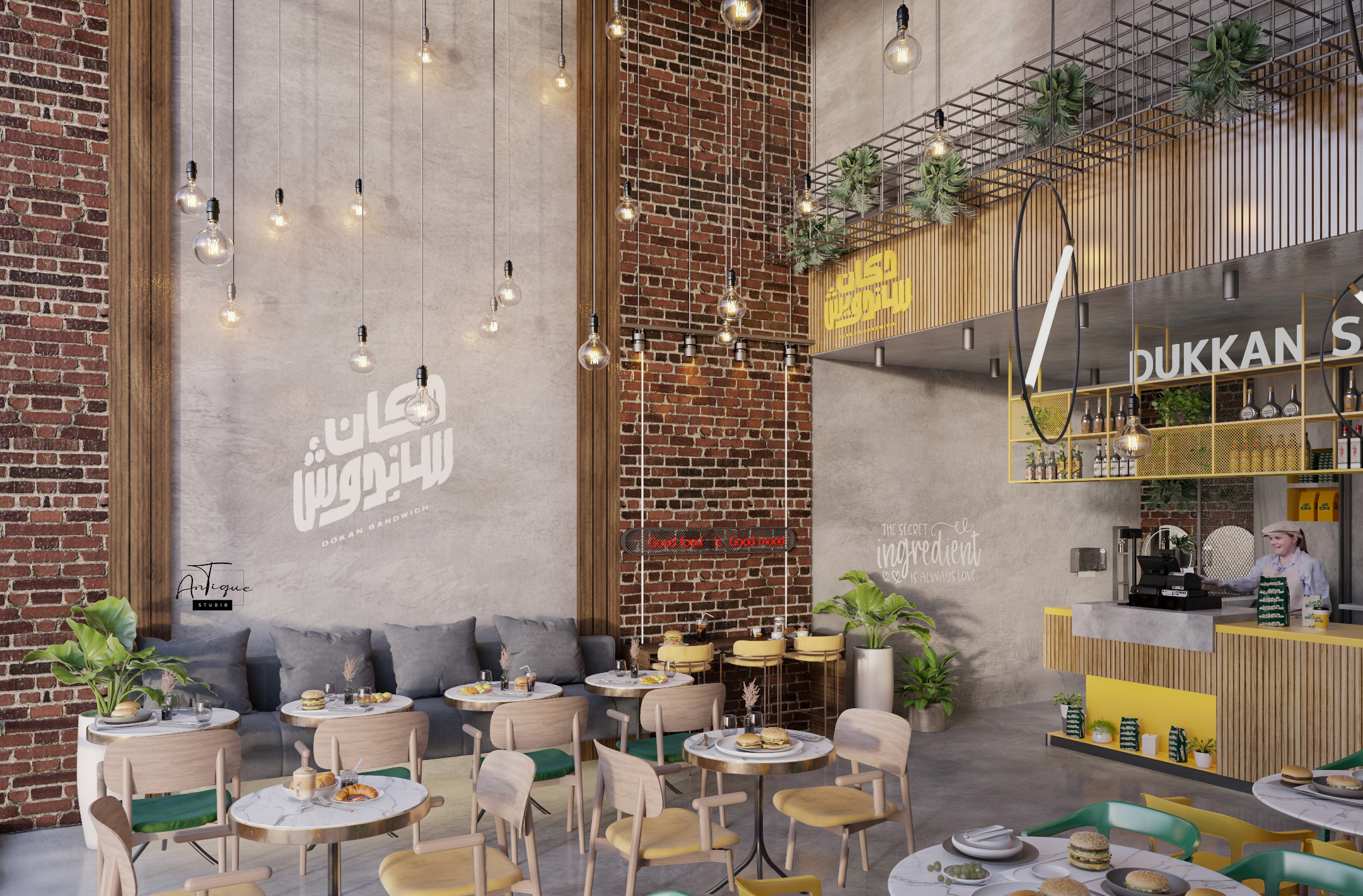 DUKKAN SANDWICH 快餐店室内设计丨沙特阿拉伯丨ANTIQUE Studios-14