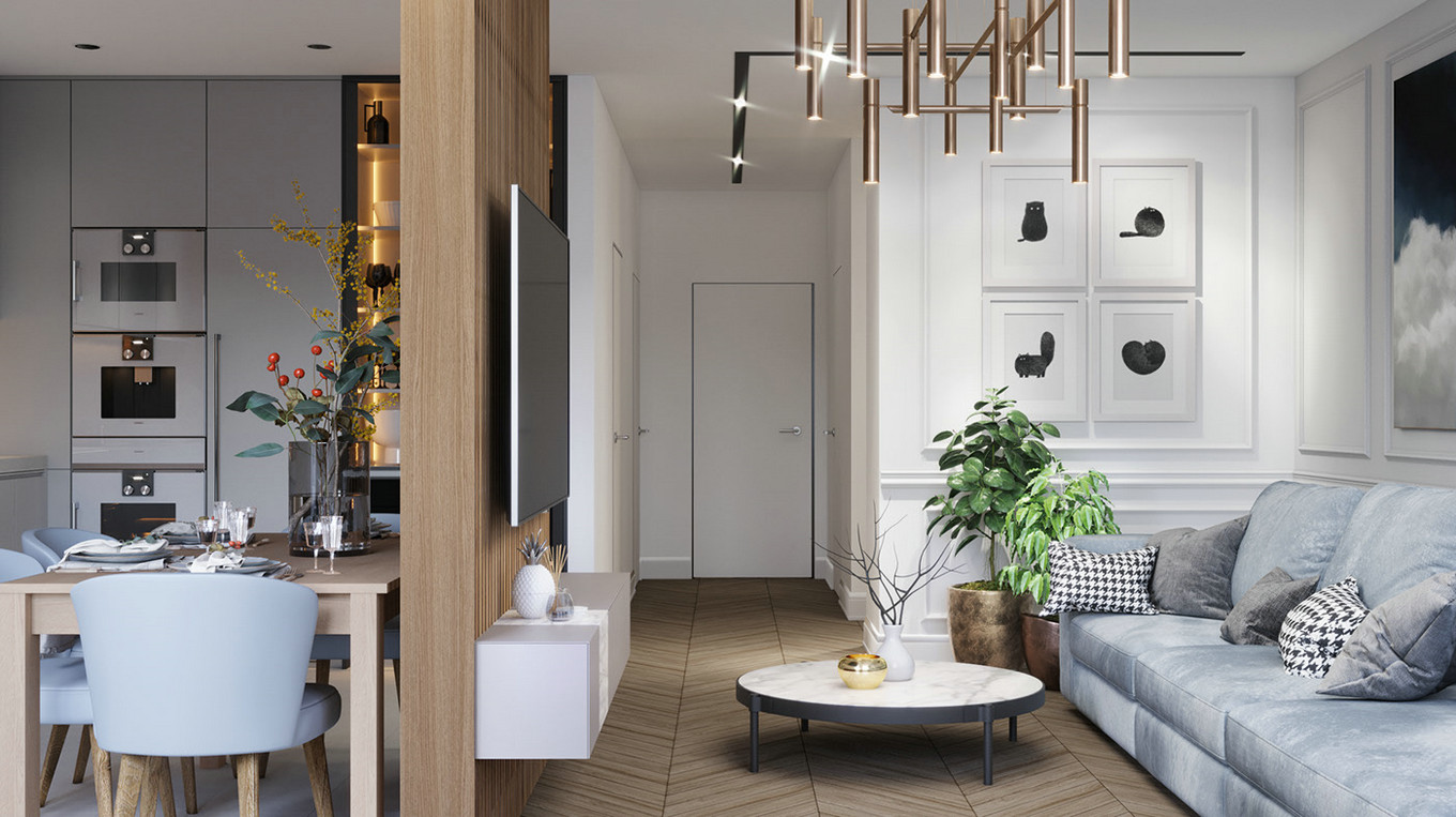 现代美学蓝灰色系空间设计-10