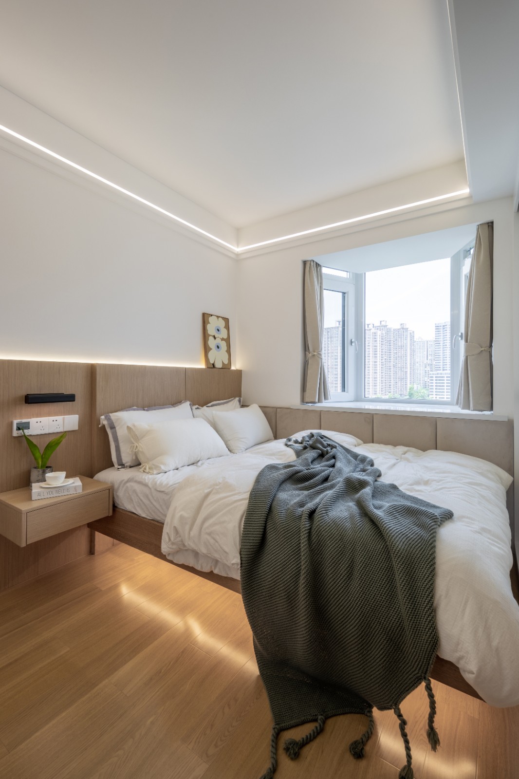 小户型日式原木风婚房设计,舒适惬意的喵汪之家-31