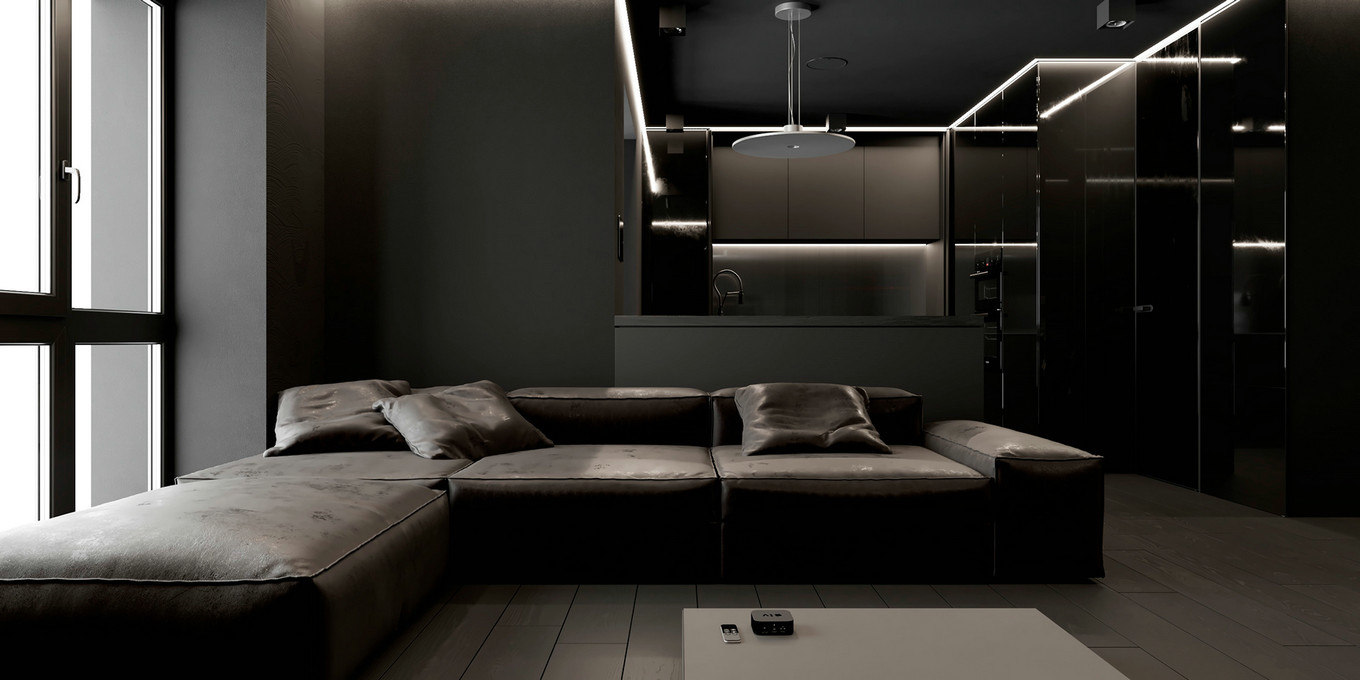 高级黑+工业风,帅气而个性的生活居所-6