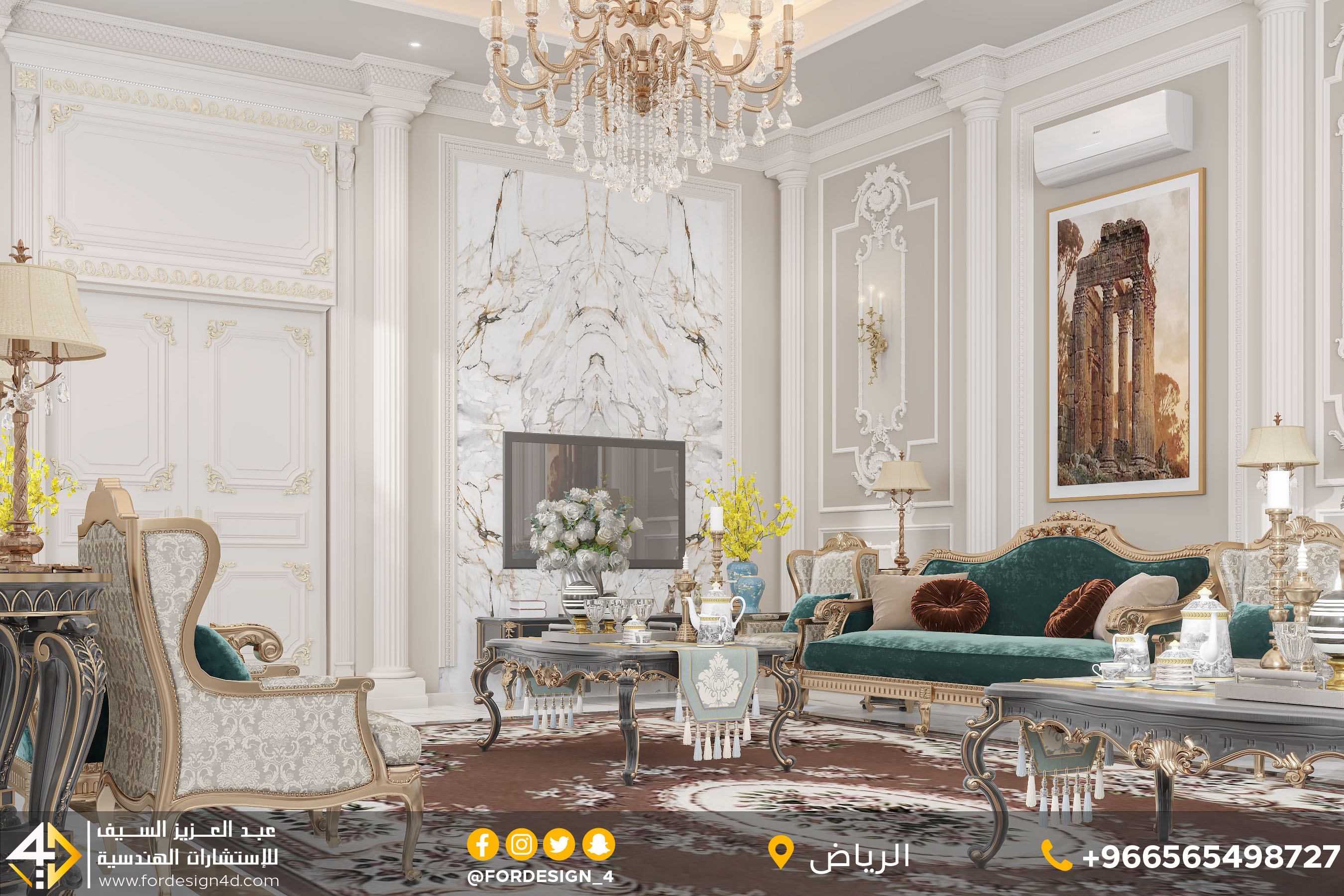 Classic Men majlis in villa in KSA-4