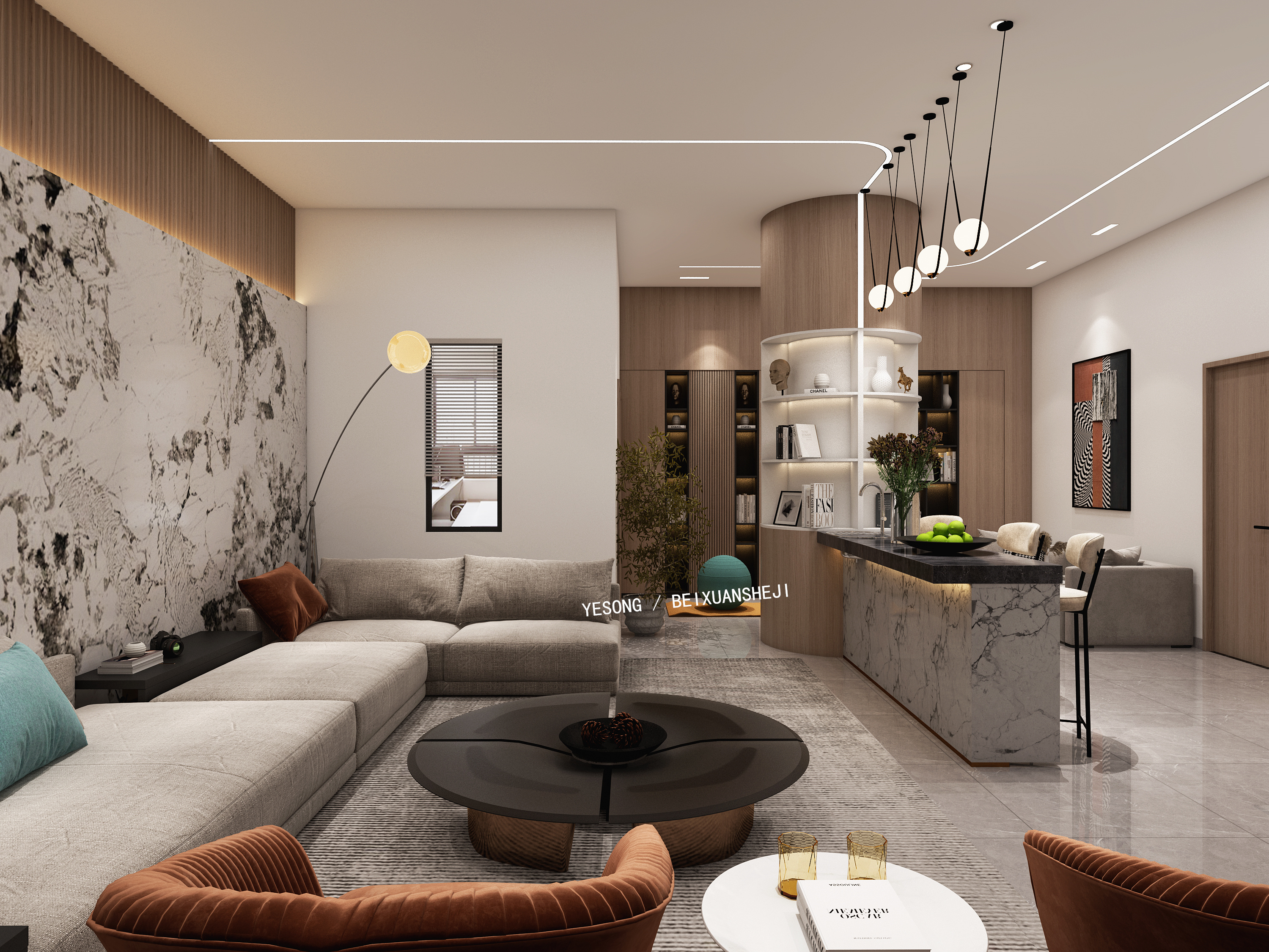 现代简约轻奢风室内设计-3