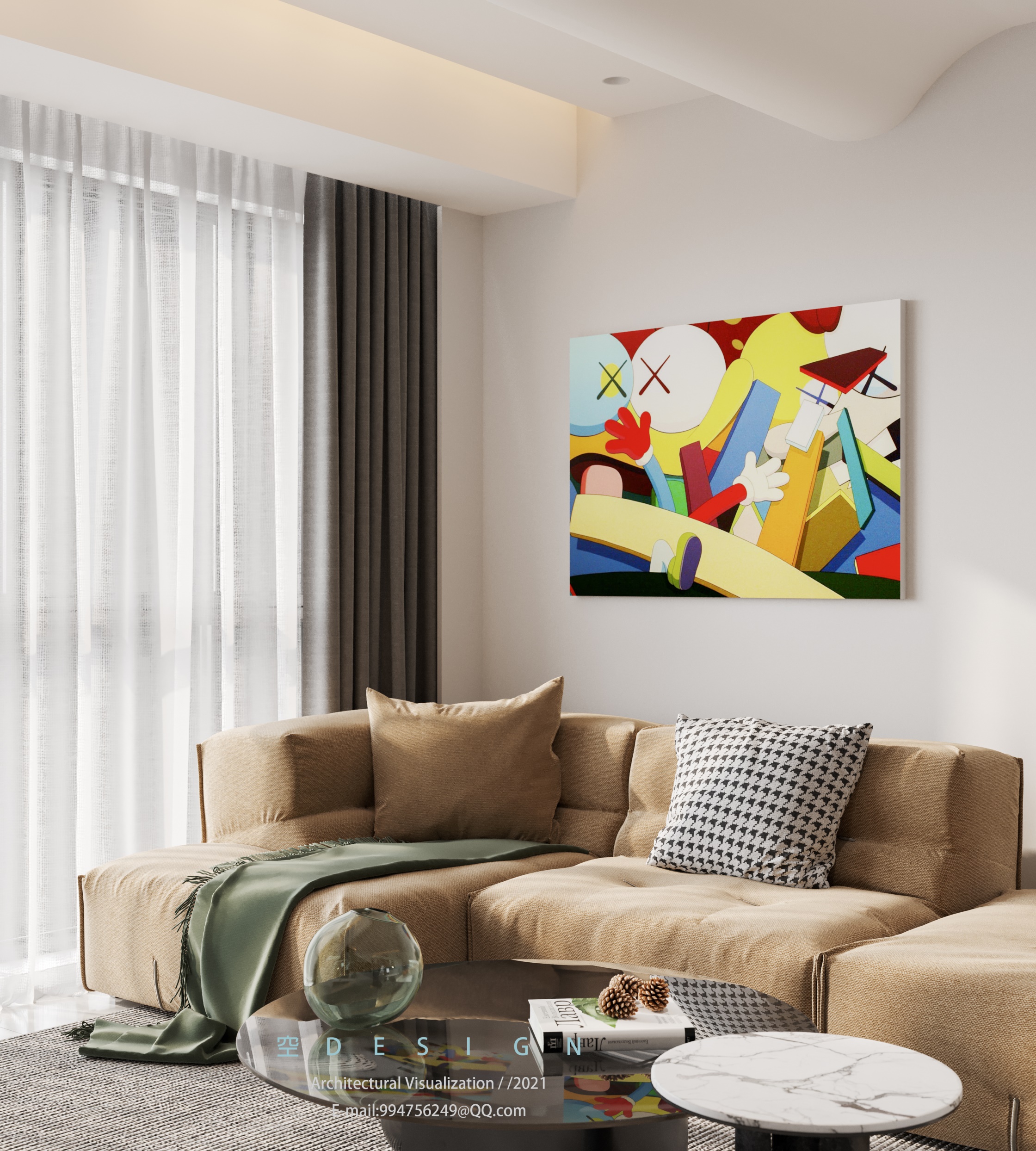 空效果图，现代极简风格                     -3