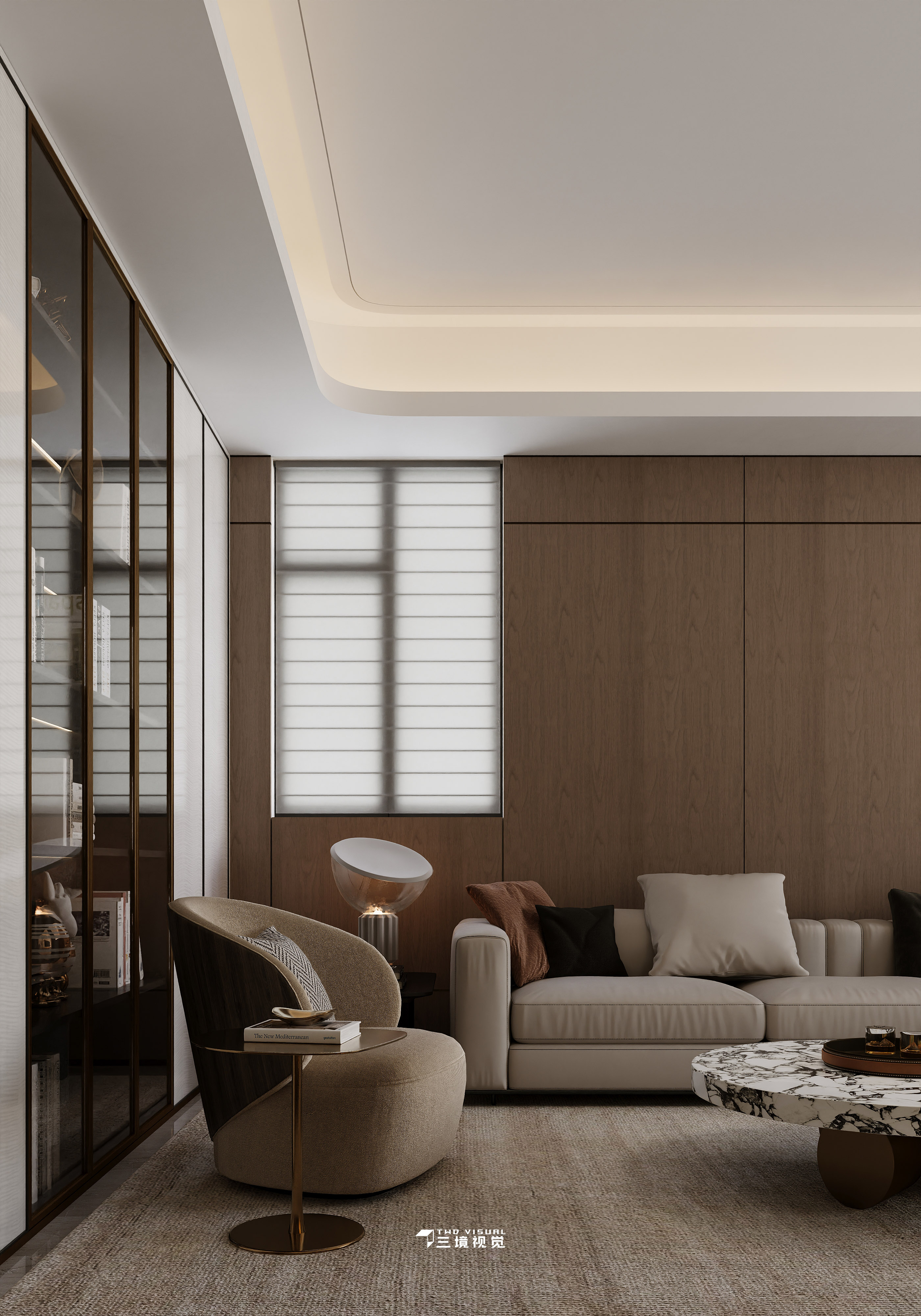 住宅-意式轻奢客厅卧室设计-1