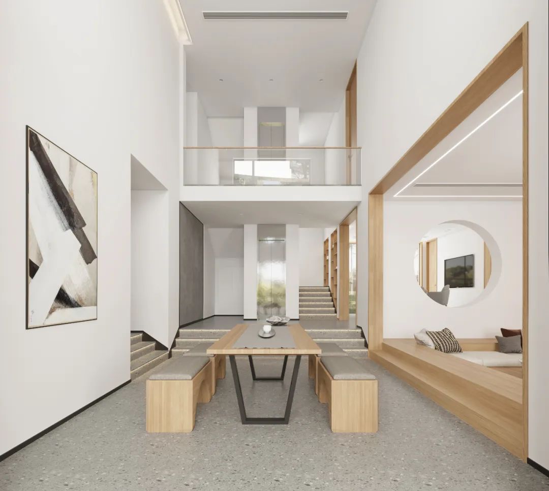 山间静养度假屋,原木白墙营造温馨氛围-2